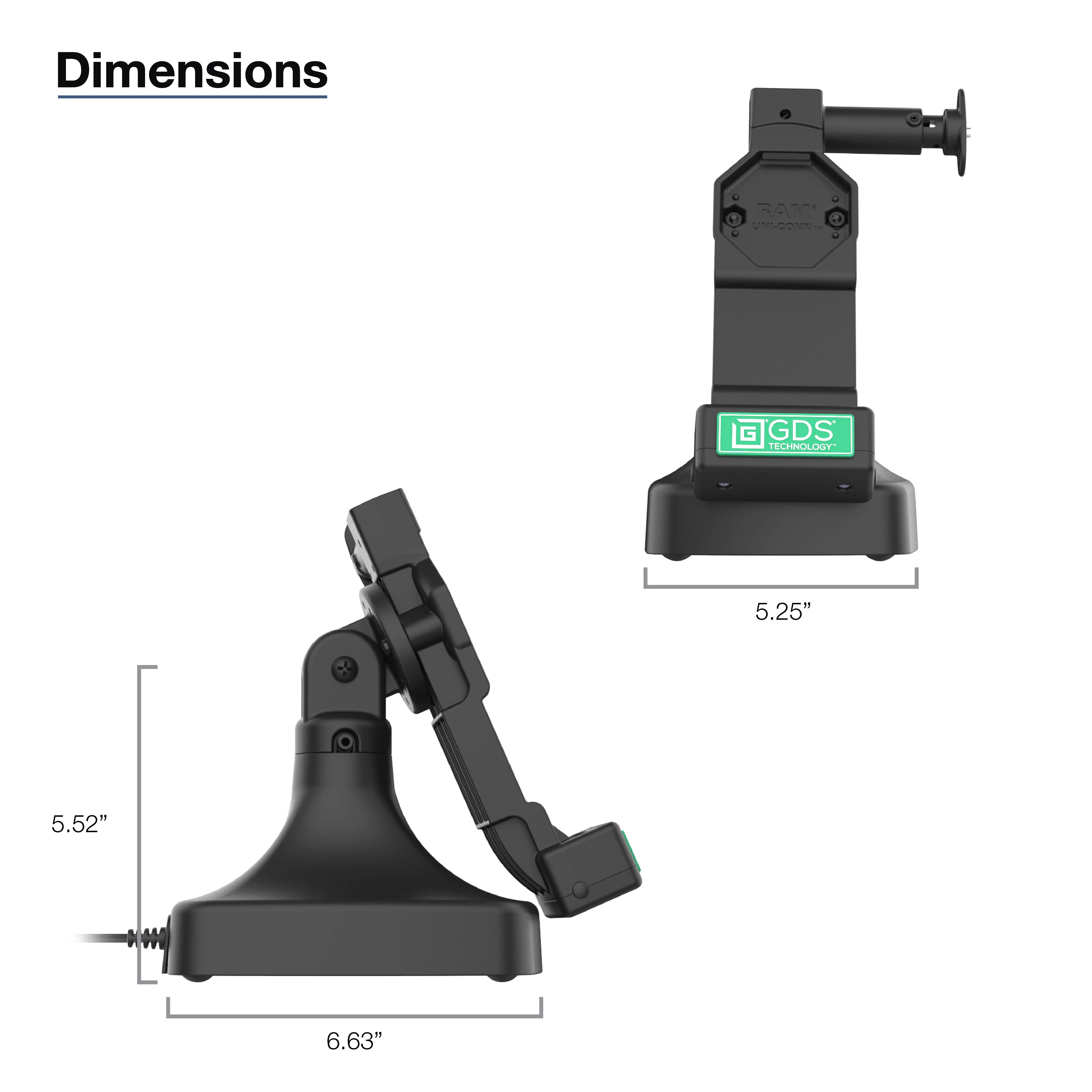 GDS® Uni-Conn™ Locking Tilt & Swivel Dock with USB-C + Data - Image 7