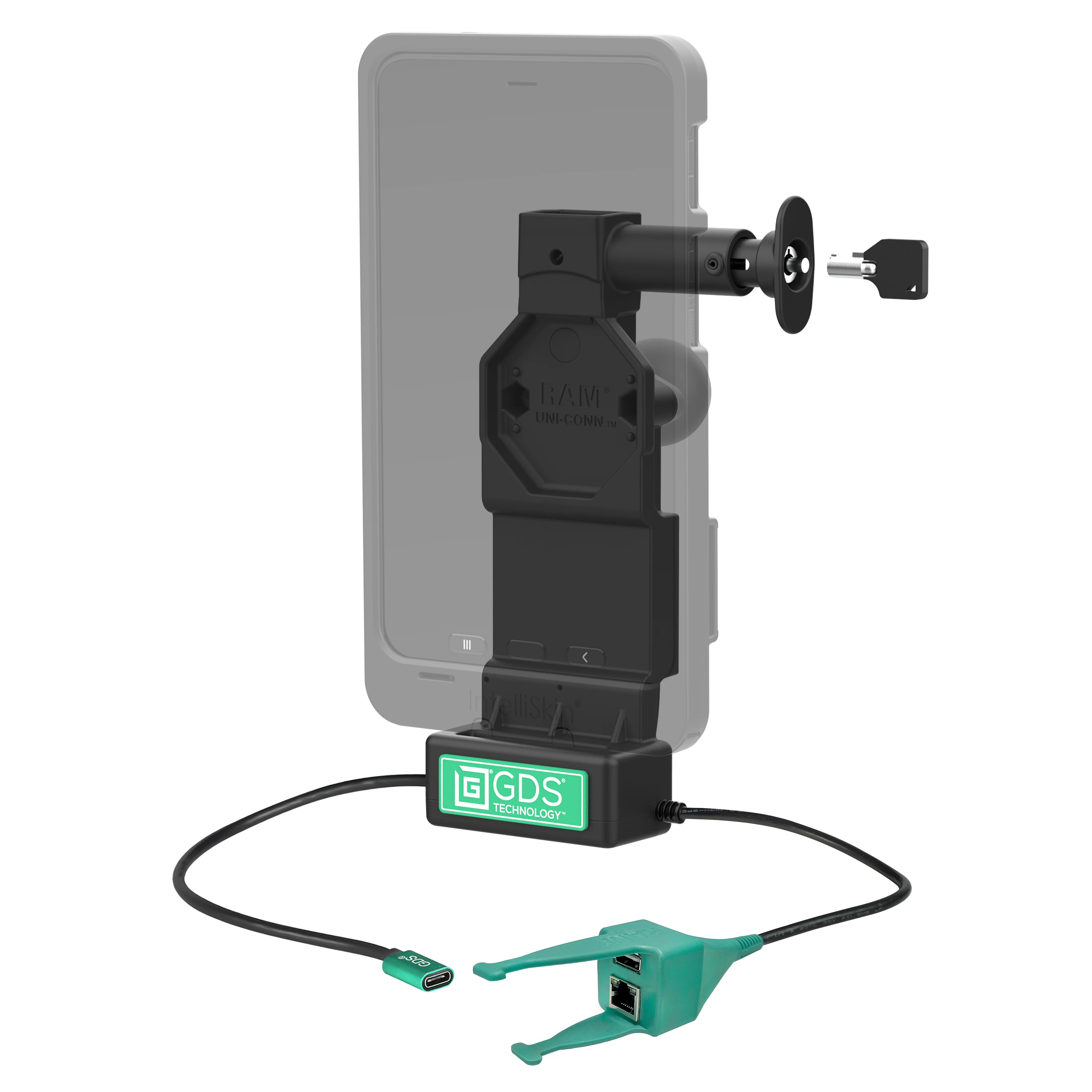 GDS® Uni-Conn™ Locking Dock + USB-A & RJ45 with Release Button - Image 2