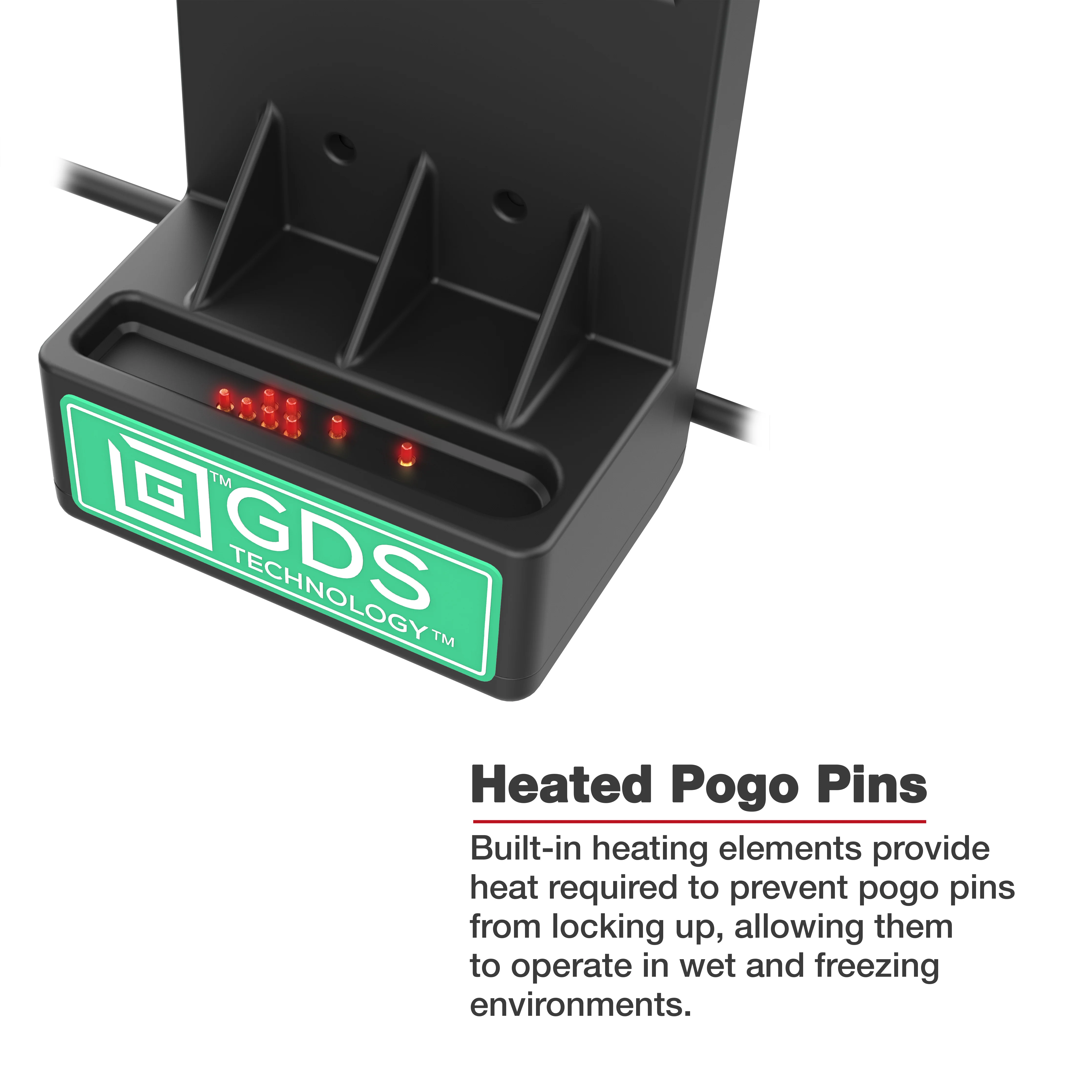 GDS® Locking Powered Dock + USB-A for Zebra TC2x & TC5x - Heated Pins - Image 4