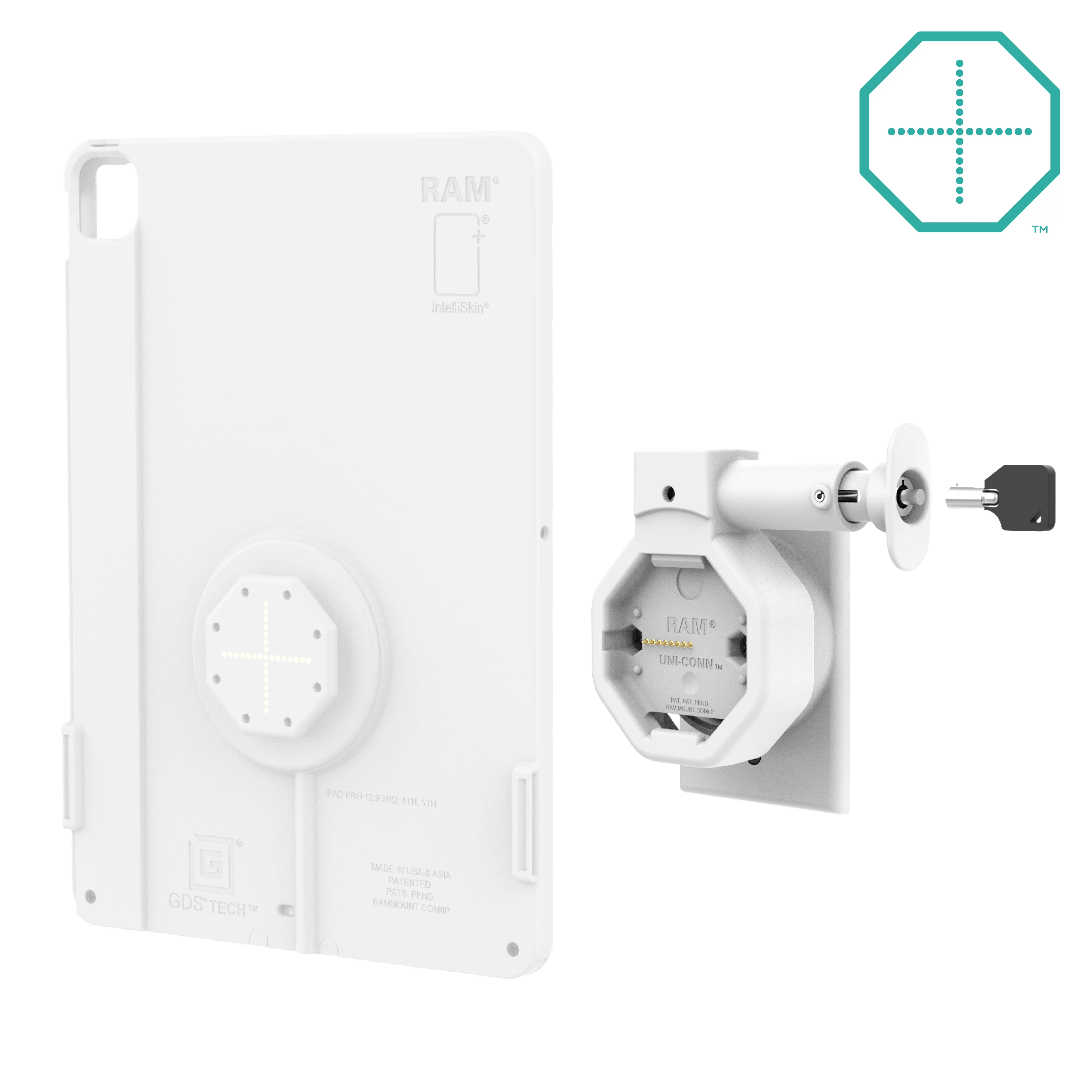 GDS® Uni-Conn™ Powered Locking Wall Dock with PoE - Gray - Image 2