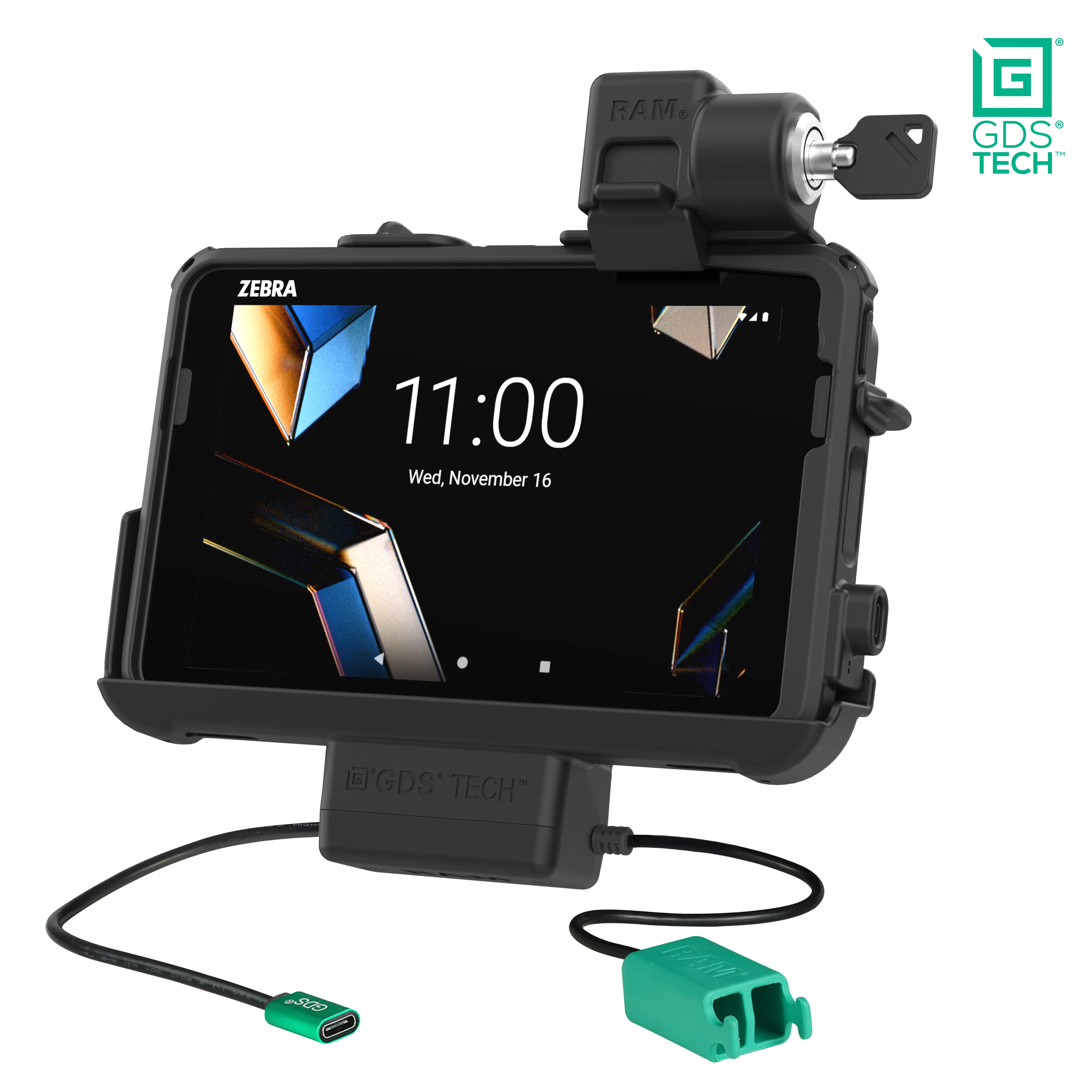 Locking GDS® Thin-Dock™ + Dual USB for Zebra ET401 8" with IntelliSkin®