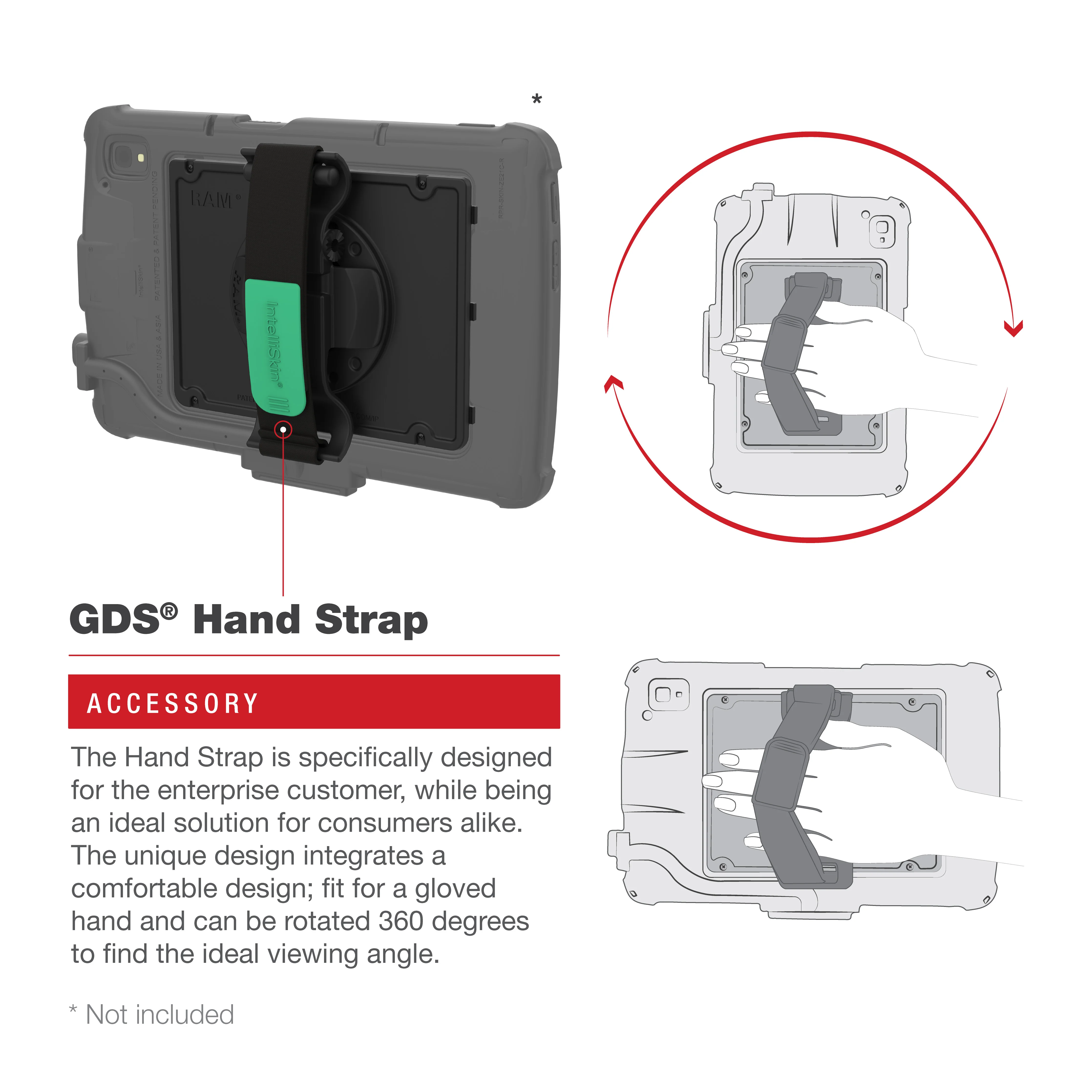 GDS® Hand Strap Accessory for Zebra ET401 & ET4x 10” Enterprise Tablet - Image 3