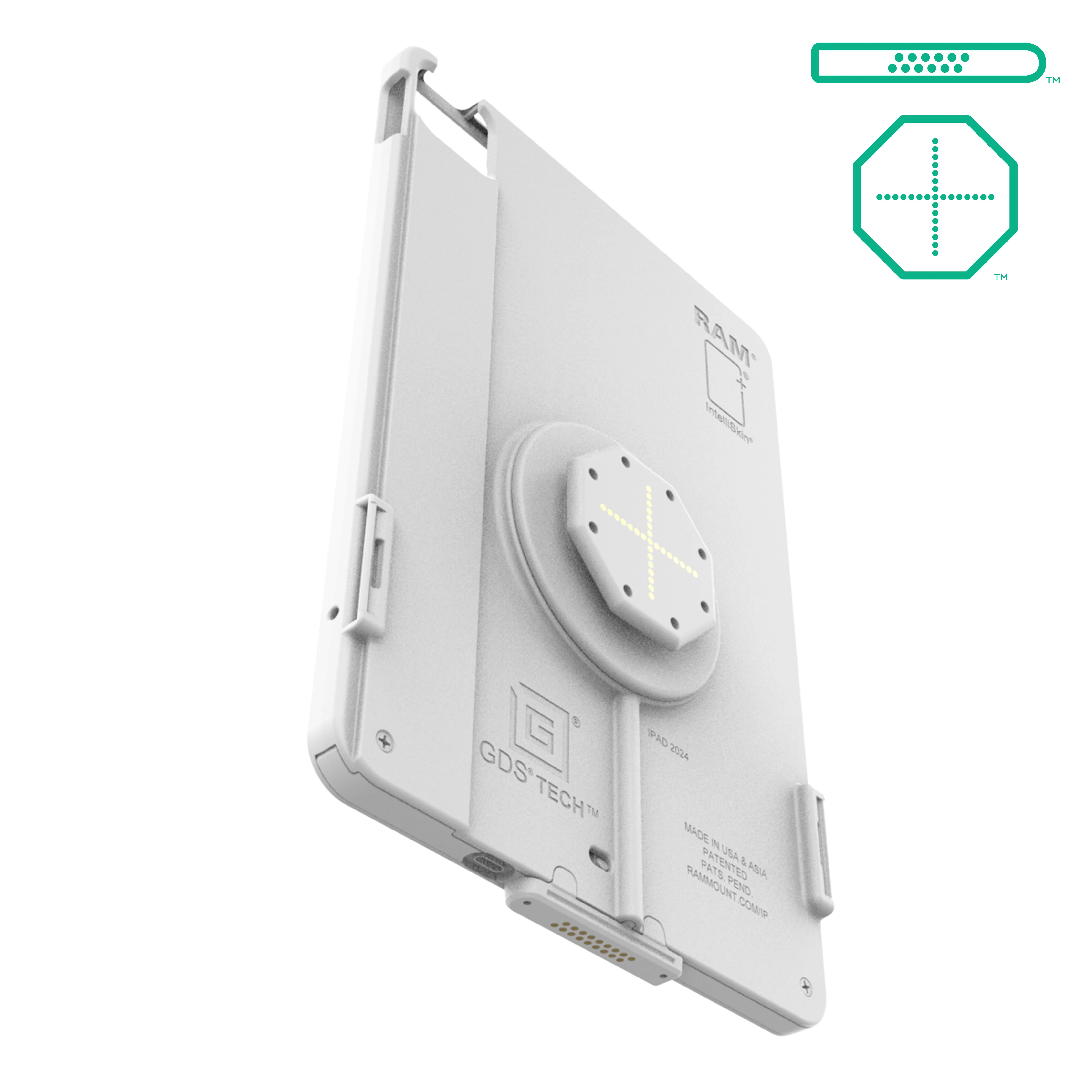 IntelliSkin® Thin-Case™ iPad Air 11 M2, M3, M4 D Shape & Rear Pads Gray - Image 2