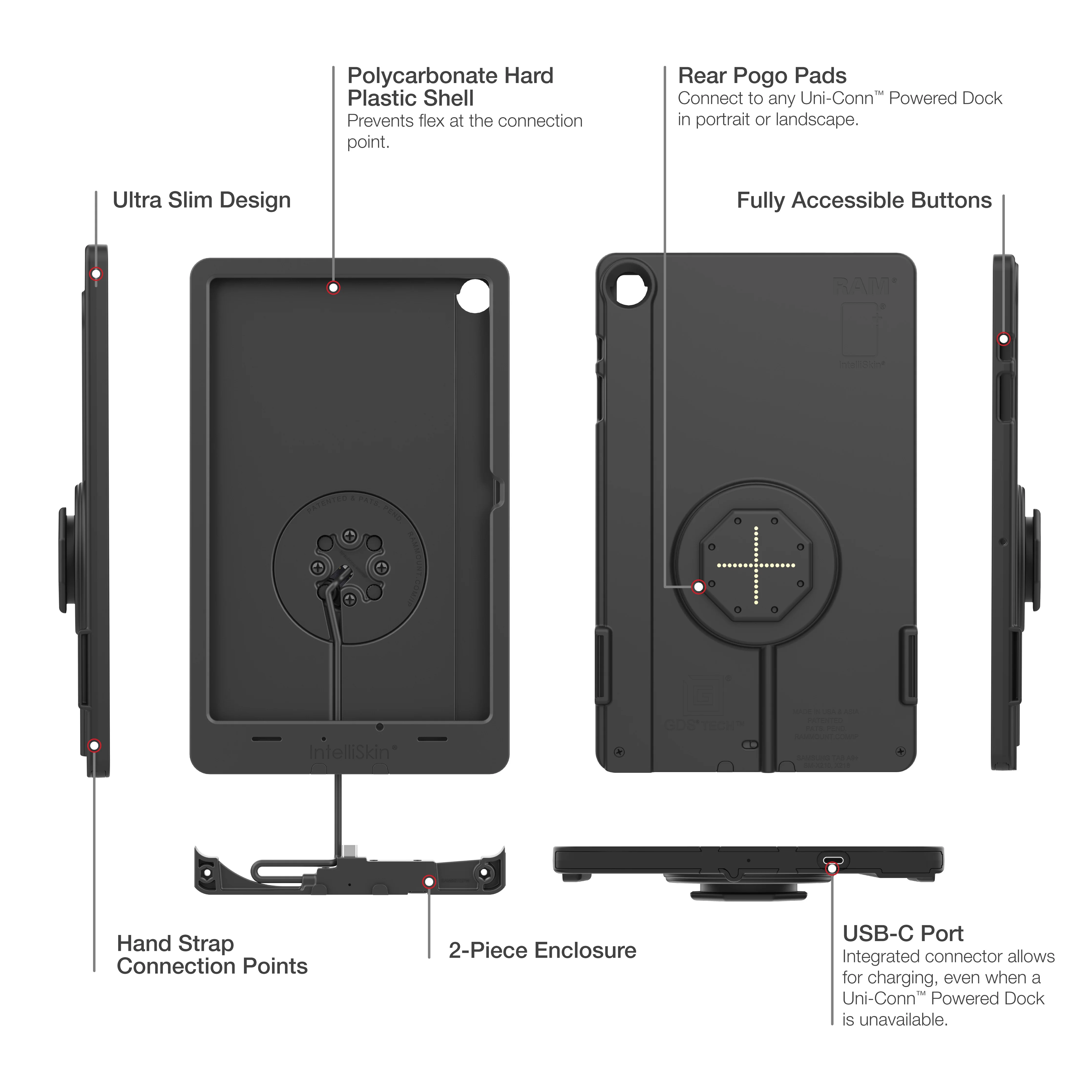 IntelliSkin® Thin-Case™ for Samsung Tab A9+ (Rear Pogo Pads) - Image 5