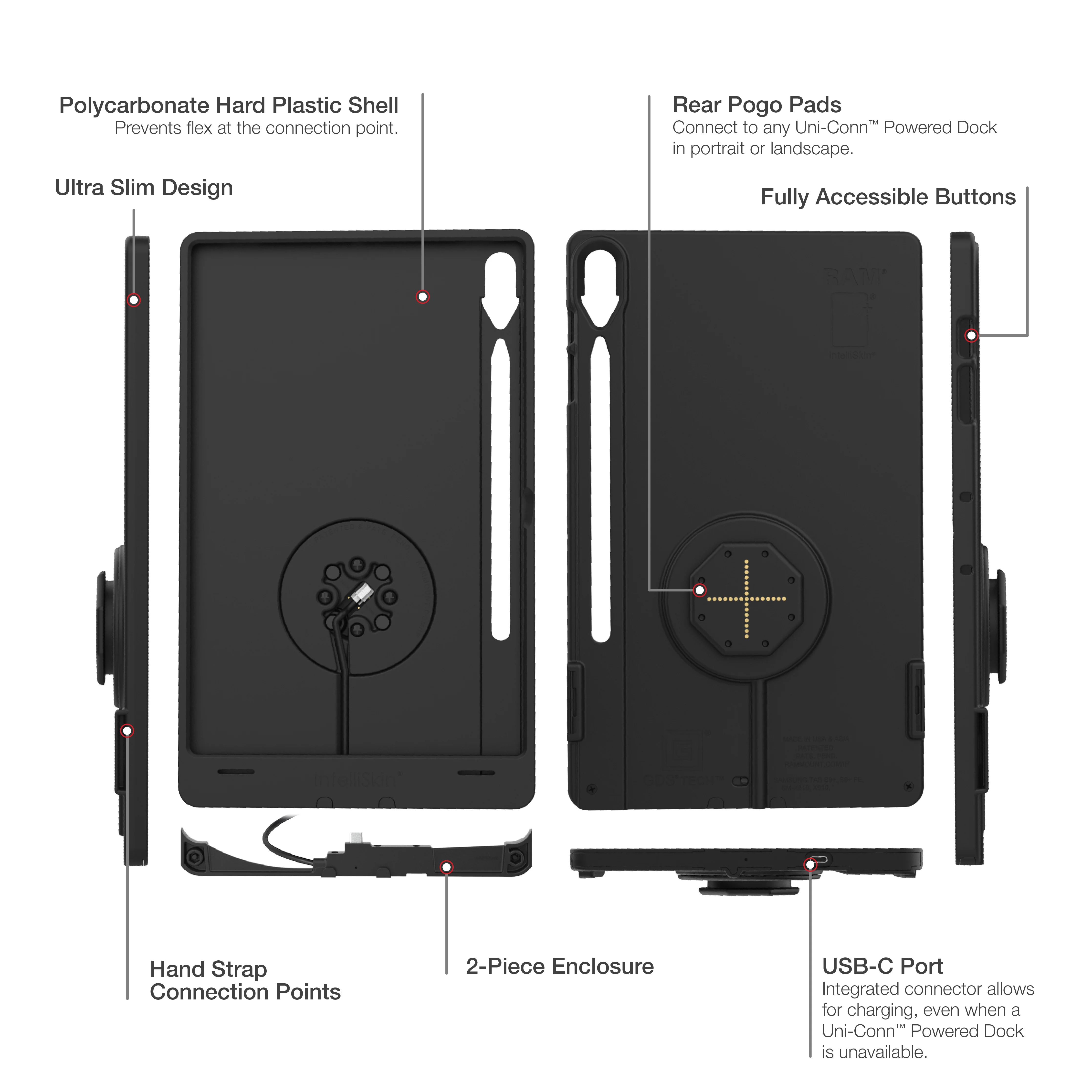 IntelliSkin® Thin-Case™ for Samsung Tab S10+, S9+ & S9 FE+ (Rear Pads) - Image 5