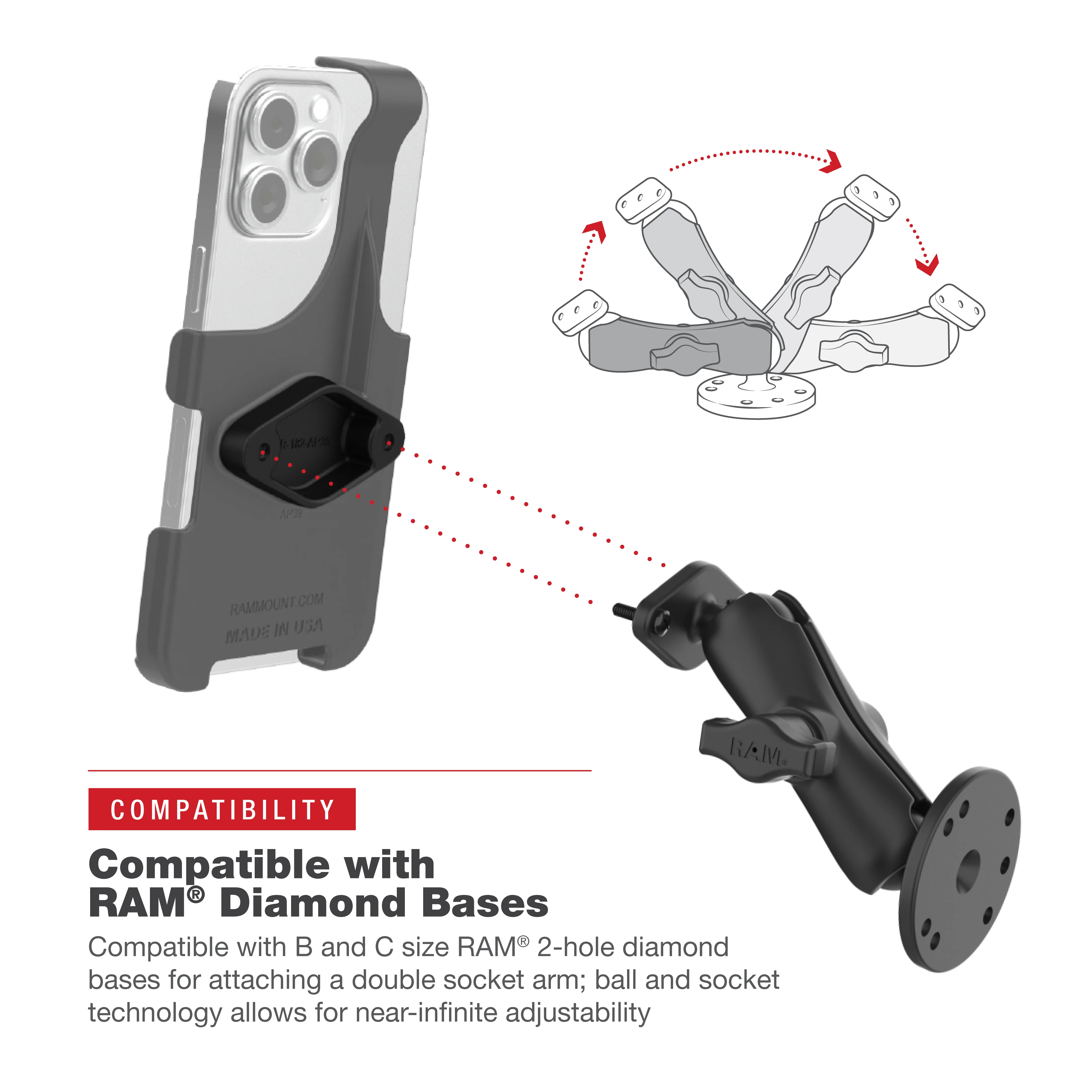 RAM® Form-Fit Holder for iPhone 14 Plus/Pro Max, 15 Plus & 16 Plus - Image 9