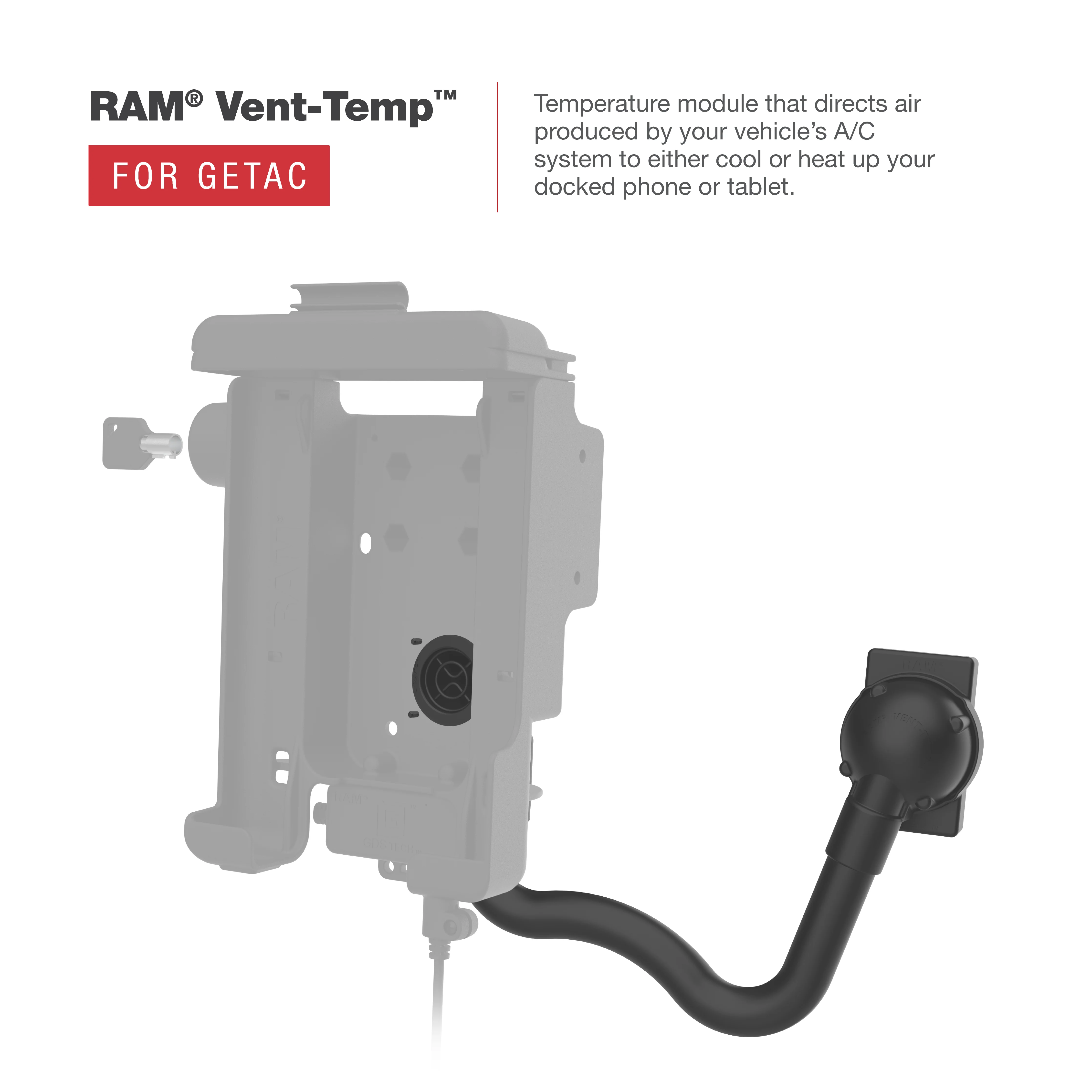 RAM® Form-Fit Locking Holder for Getac ZX70 - Temp Module Compatible - Image 4