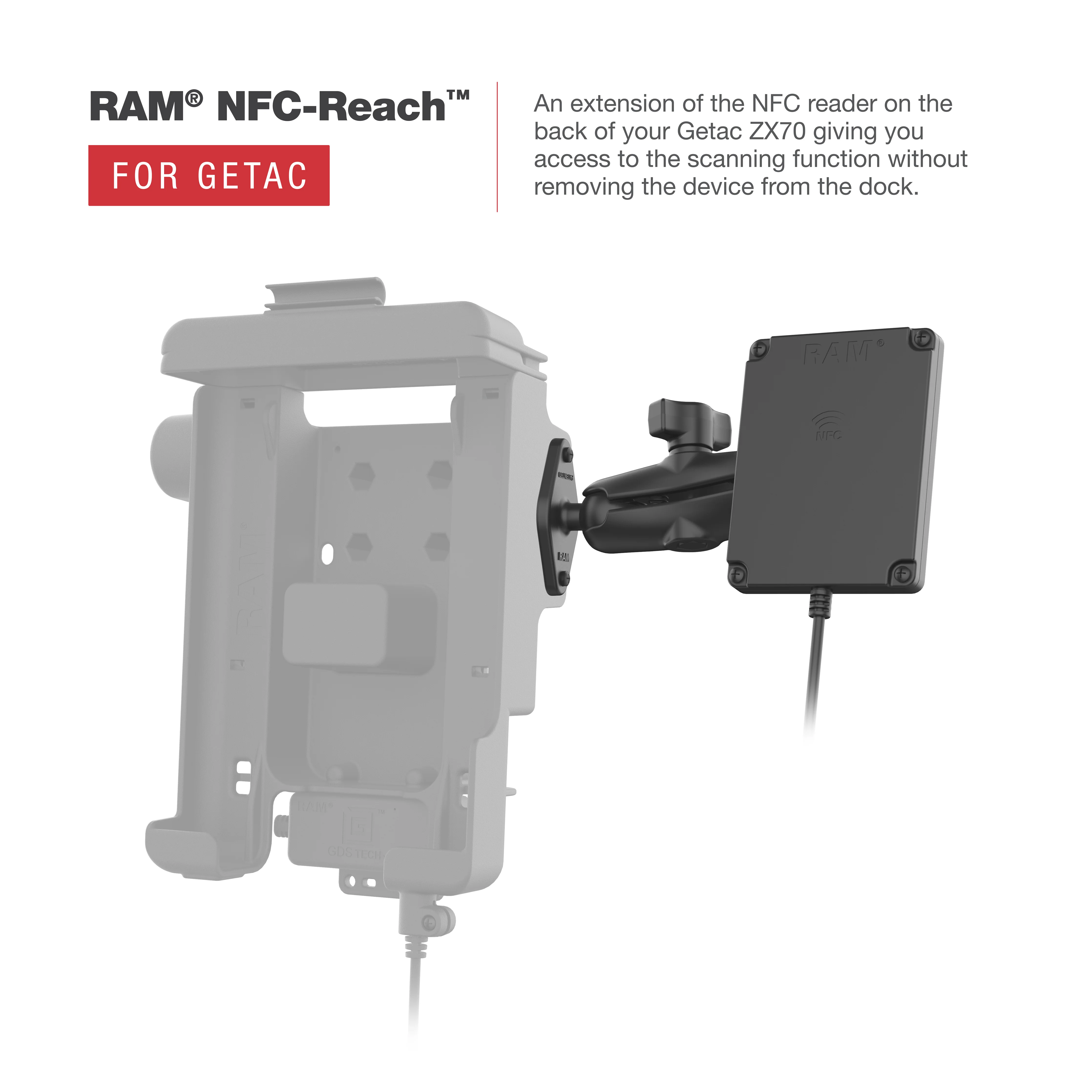 RAM® Form-Fit Holder for Getac ZX70 - NFC Extender Compatible - Image 4