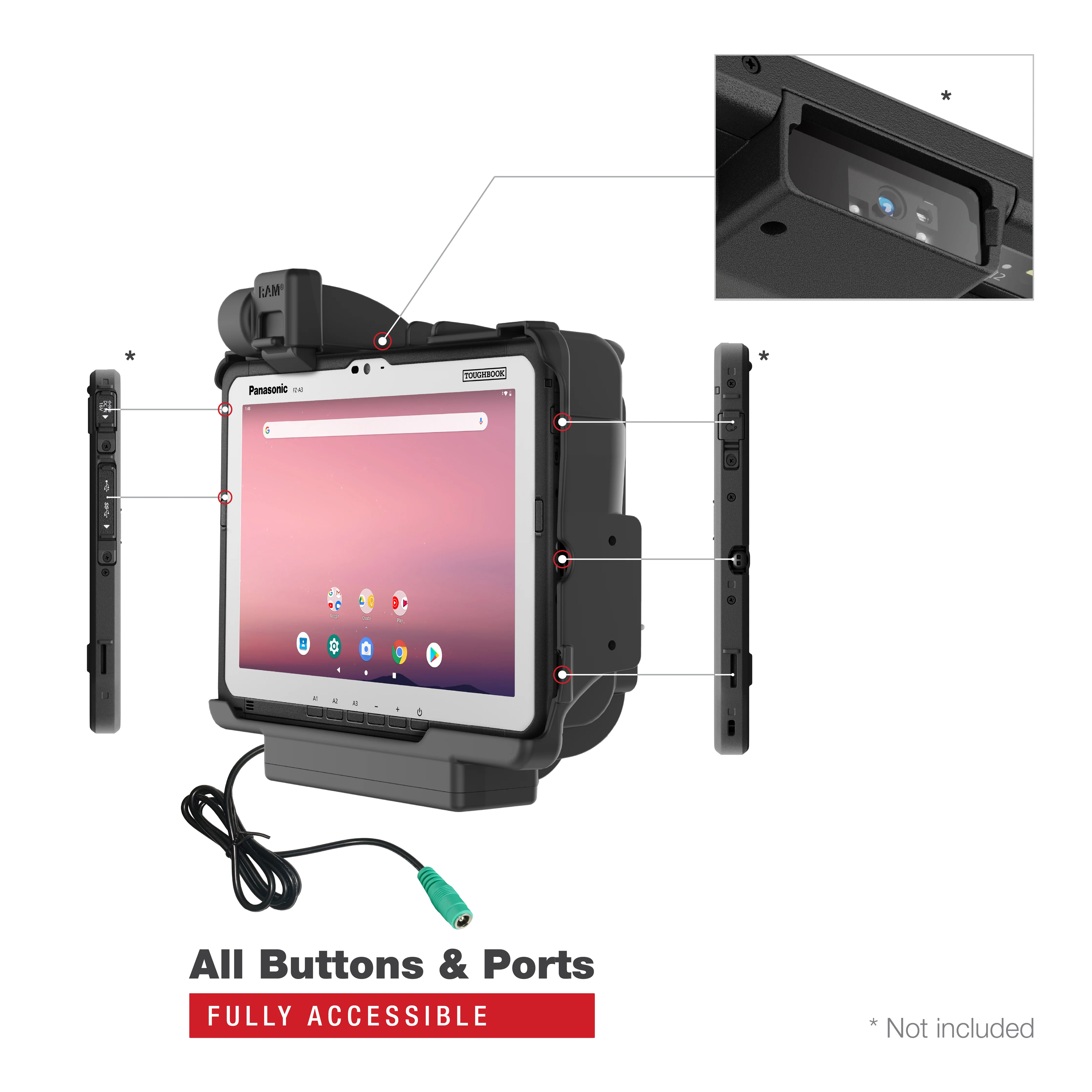 RAM® Powered Dock for Panasonic FZ-A3 - Image 5