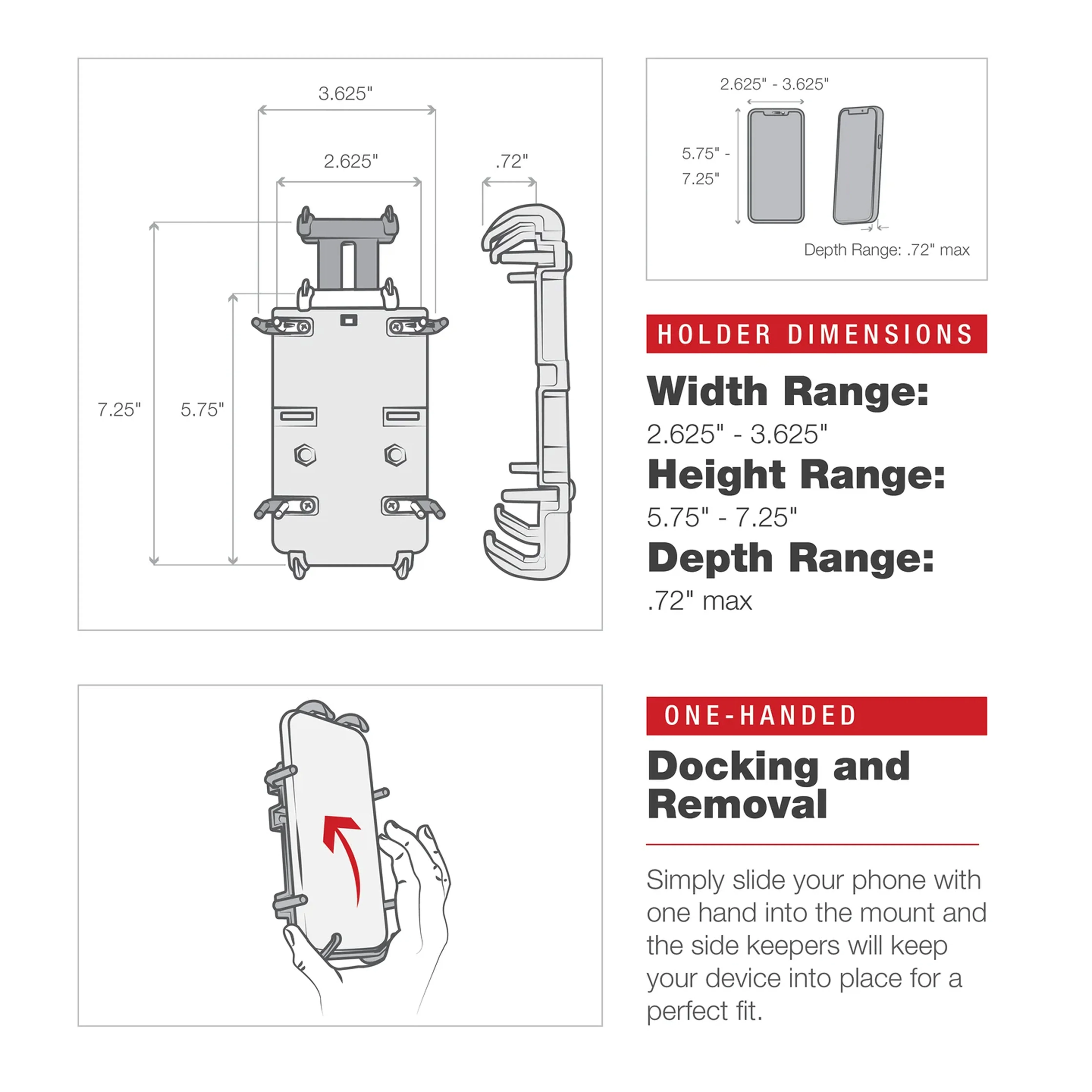 RAM® Quick-Grip™ XL Phone Mount with Rotating Low-Profile Tough-Claw™ - Image 6
