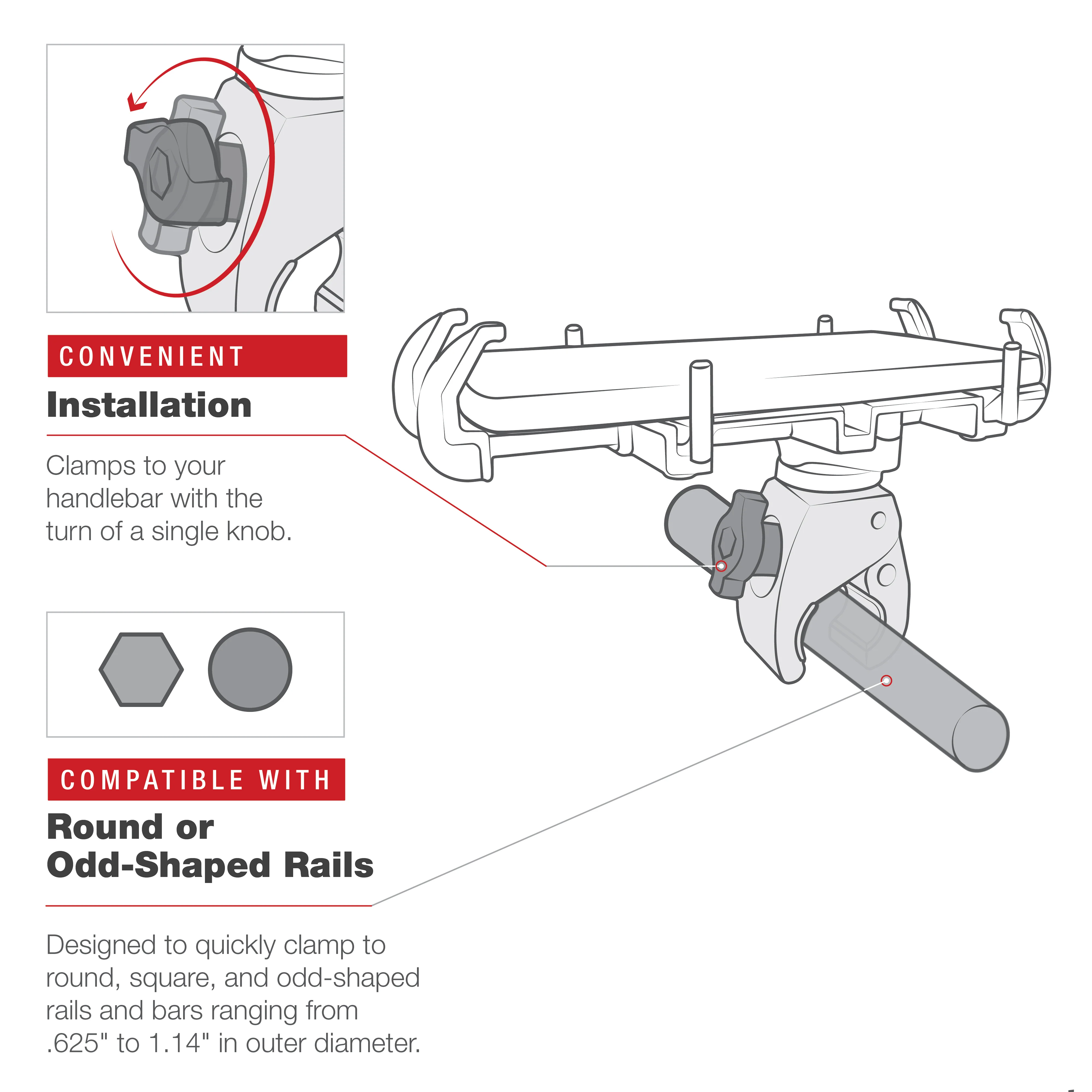 RAM® Quick-Grip™ XL Phone Mount with Low-Profile Tough-Claw™ - Image 8