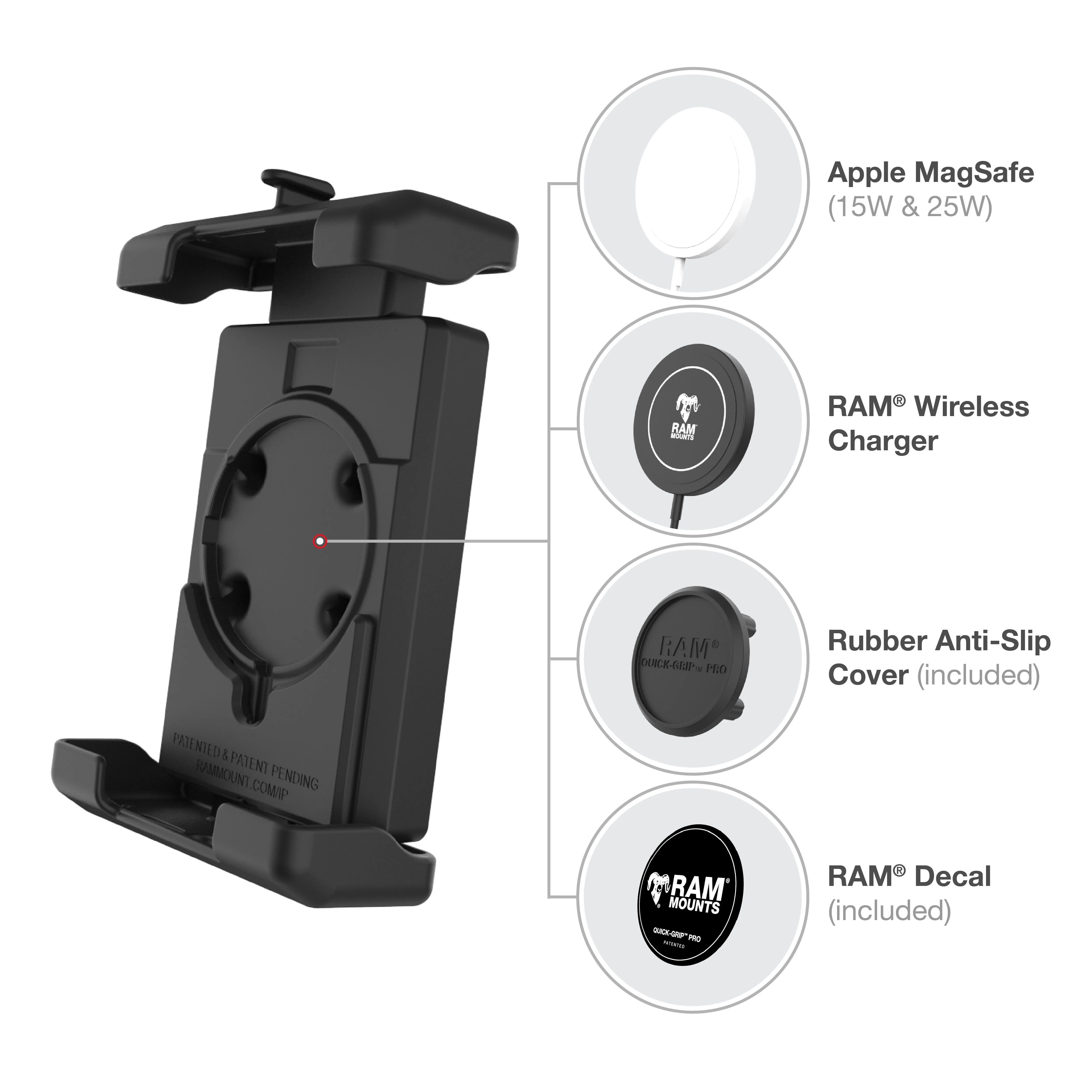RAM® Quick-Grip™ Pro XL Vibration Damping Phone Mount with Tough-Claw™ - Image 6