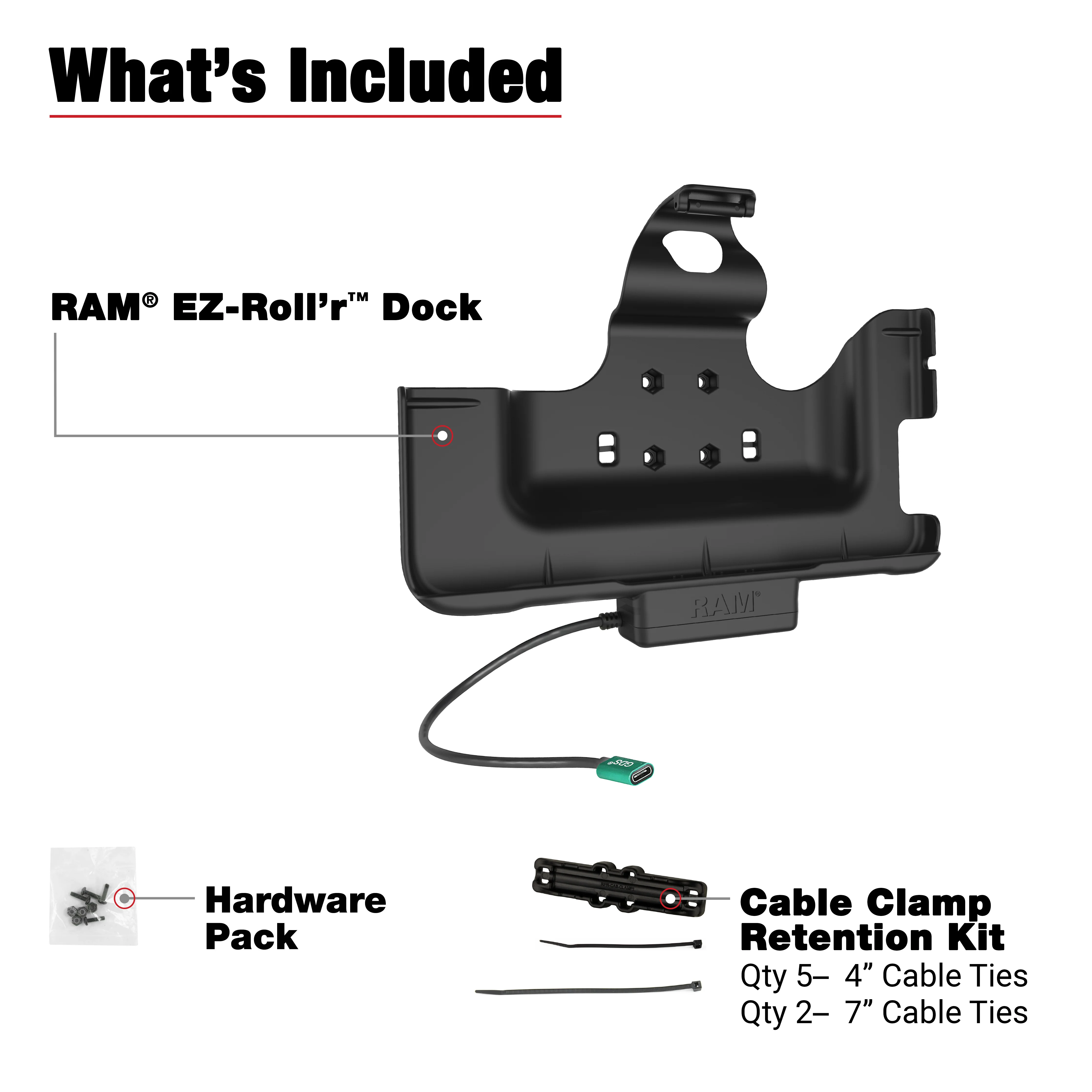 RAM® USB-C Powered Dock for Samsung Tab Active5 Pro & 4 Pro - Image 3
