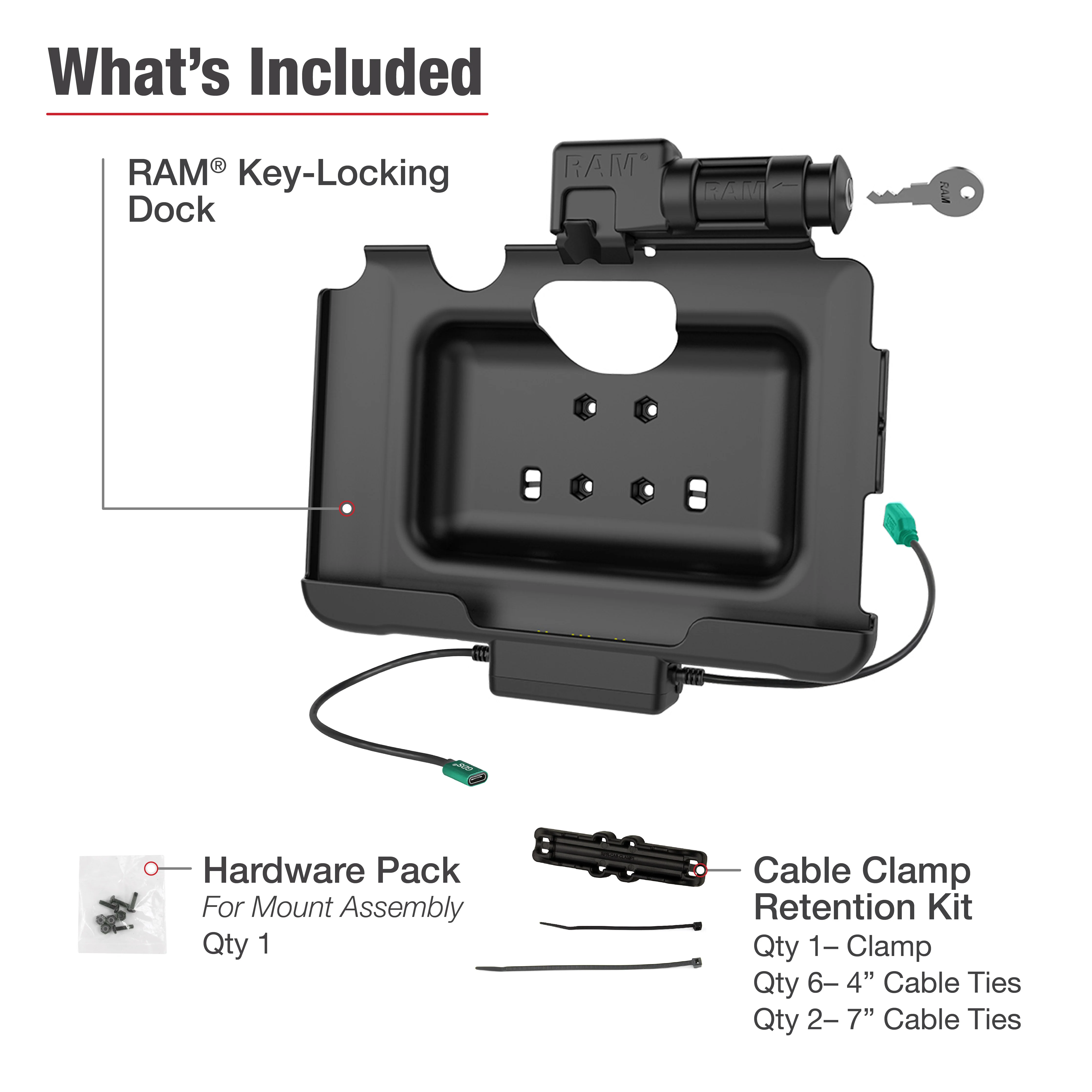 RAM® Key-Locking Power + Data Dock for Tab Active5 Pro & 4 Pro - Image 8