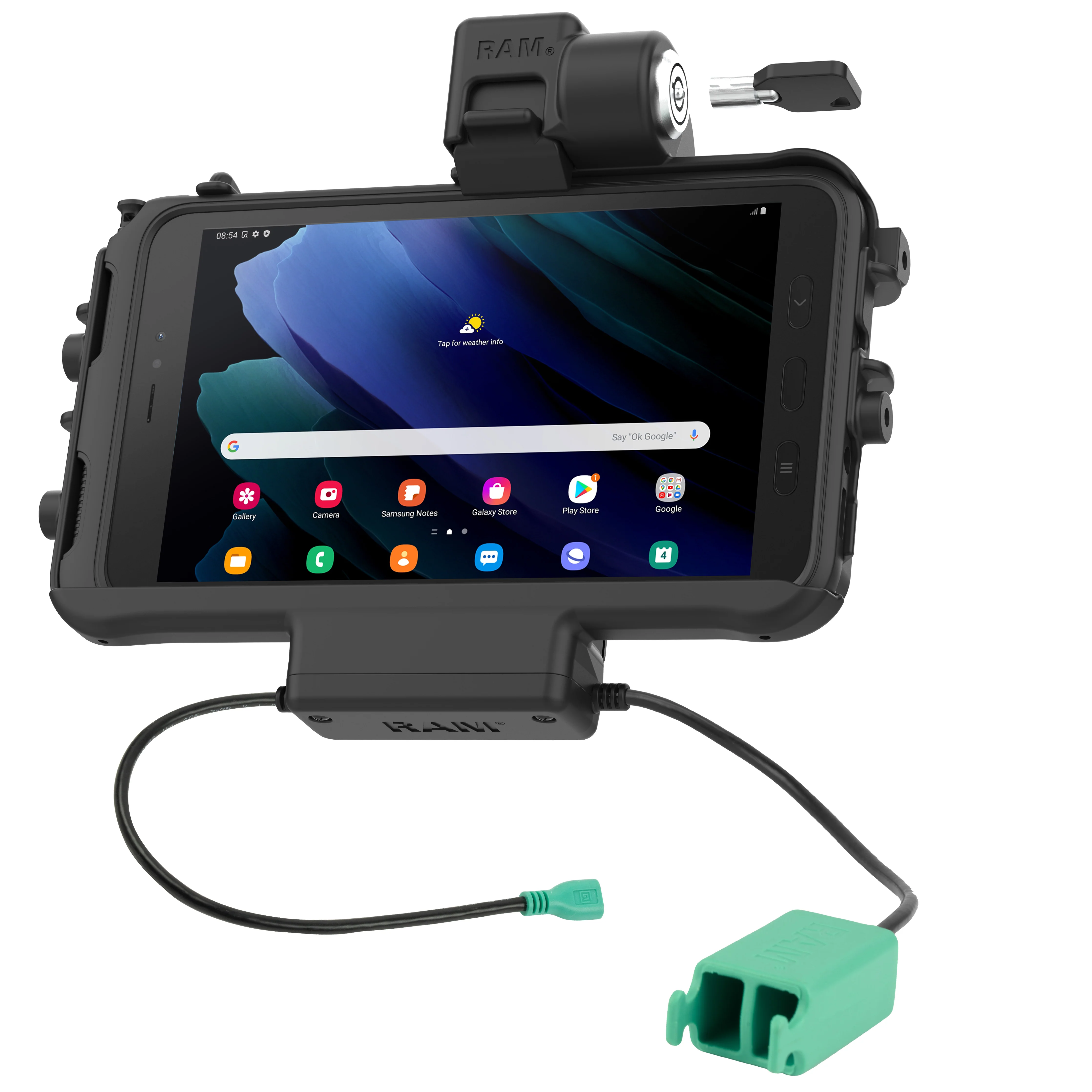 RAM® Thin-Dock™ Locking Power + Dual USB Dock for Tab Active5 & 3