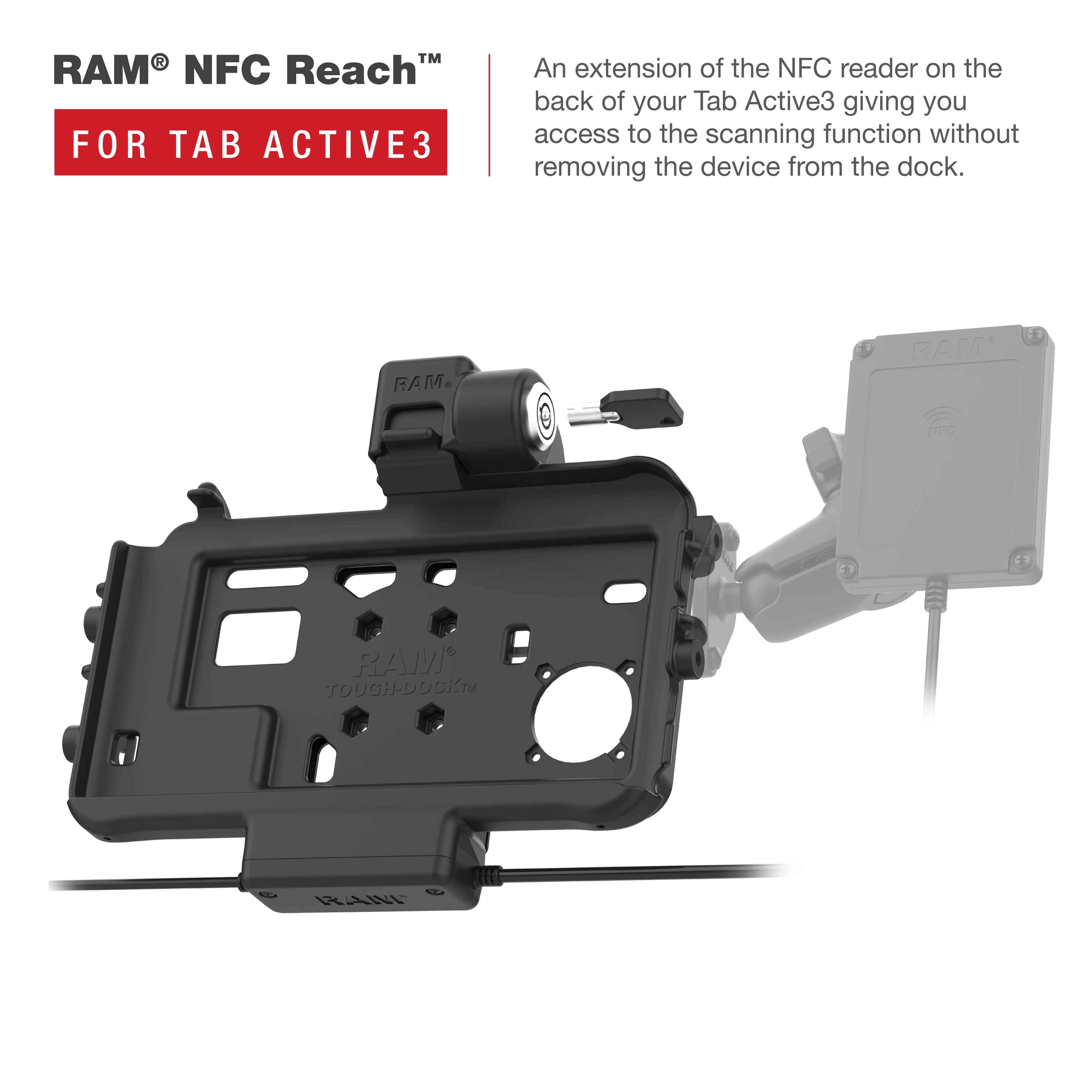RAM® Thin-Dock™ Locking Power + Dual USB Dock for Tab Active5 & 3 - Image 5