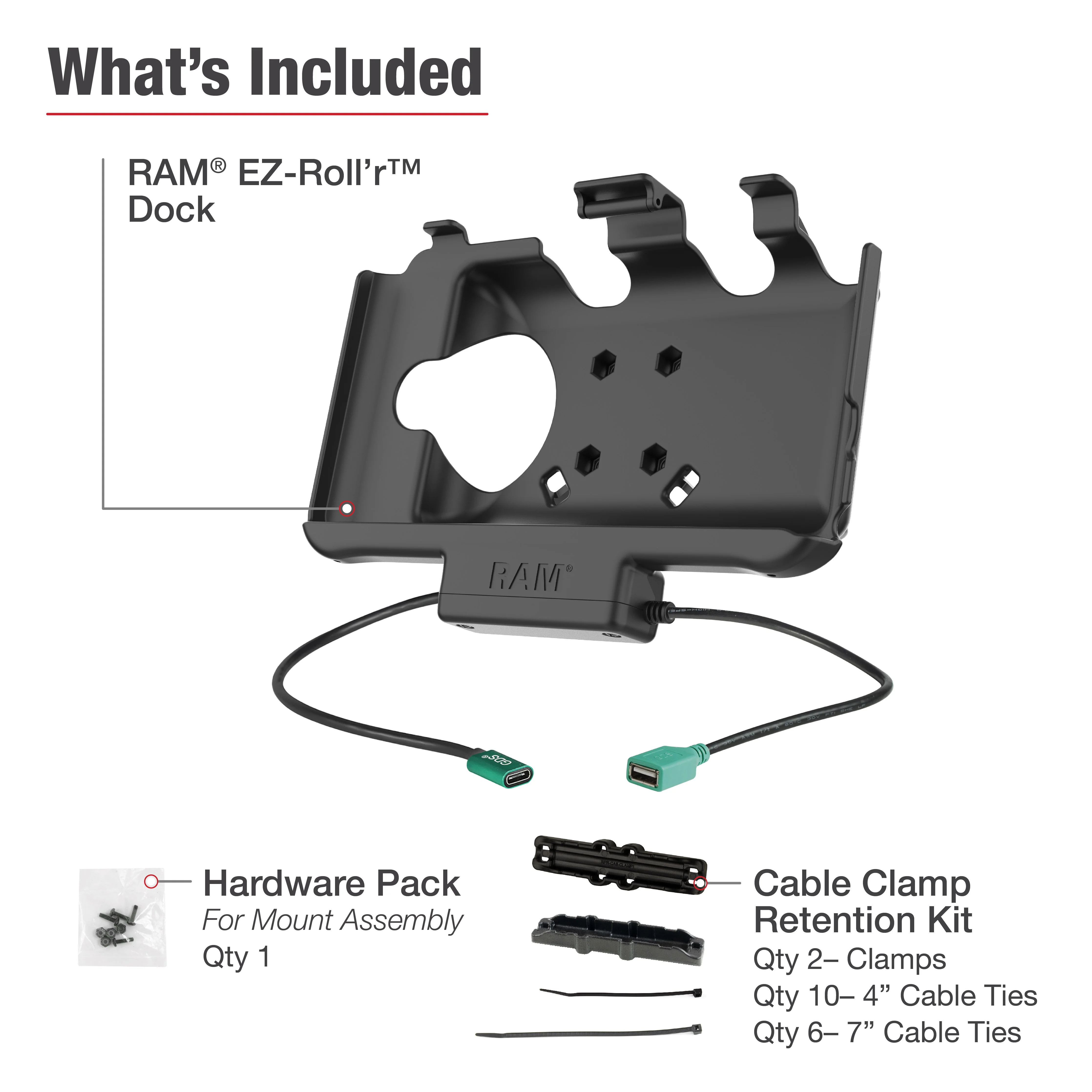 RAM® EZ-Roll'r™ Power + Data Dock Samsung Tab Active5 & 3 - Image 6