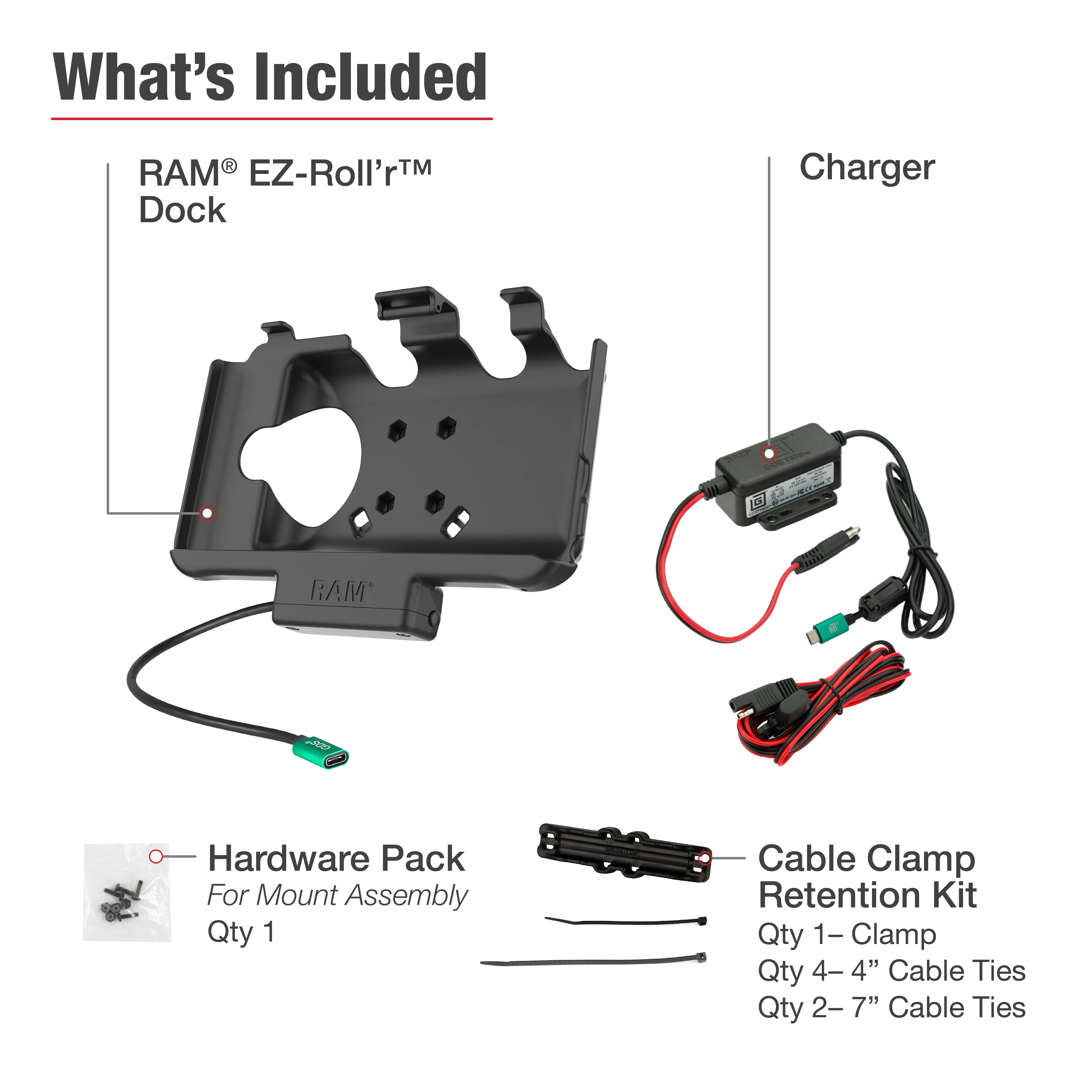 RAM® USB-C Powered Dock for Tab Active5 & 3 with Hardwire Charger - Image 5