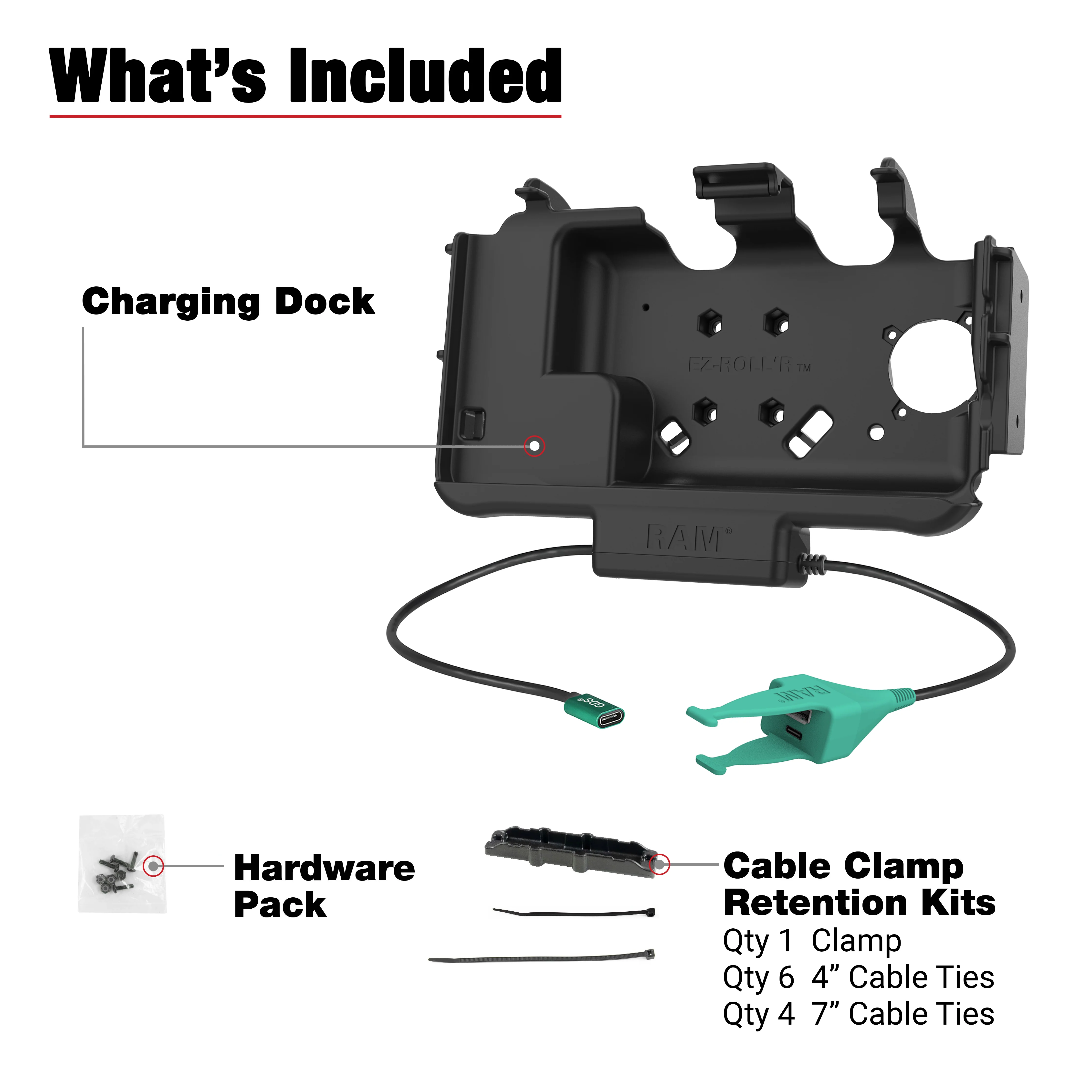 RAM® USB-C Modular Dock + USB-C & USB-A Data for Samsung Tab Active5 & 3 - Image 4
