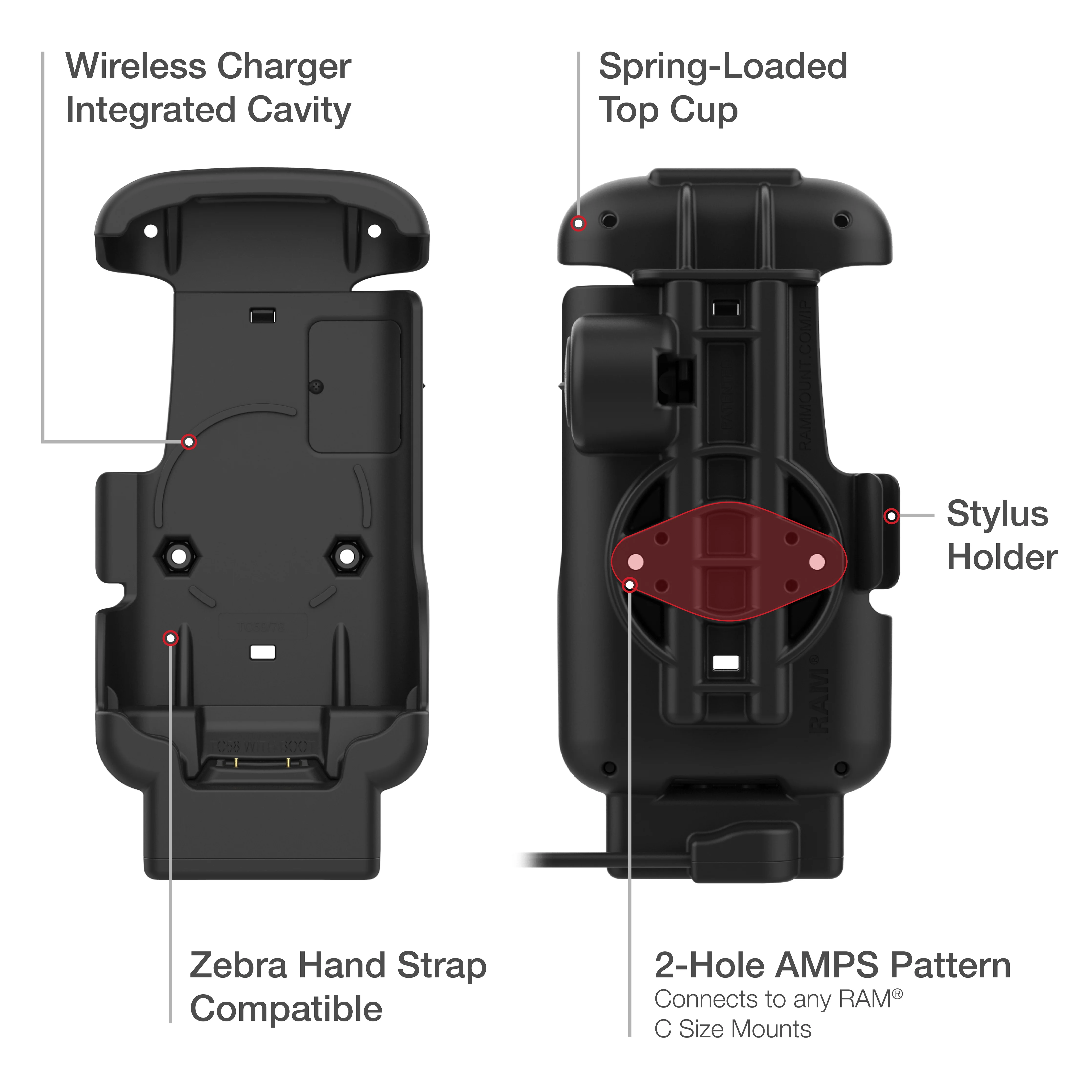 RAM® Form-Fit Powered Dock for Zebra TC53 & TC58 - Image 5