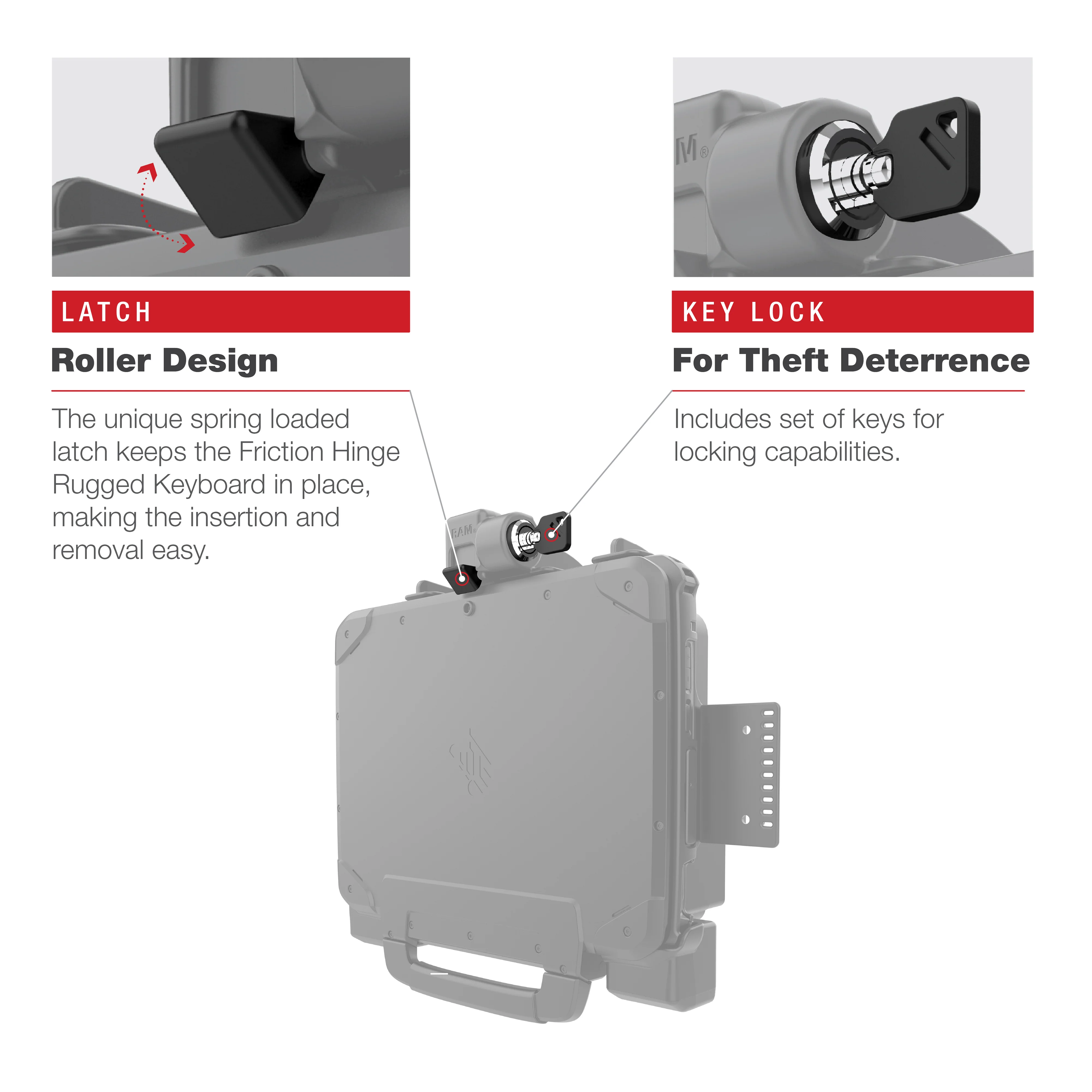 RAM® Locking Form-Fit Holder for Zebra ET8x 2-in-1 Tablet - Image 6