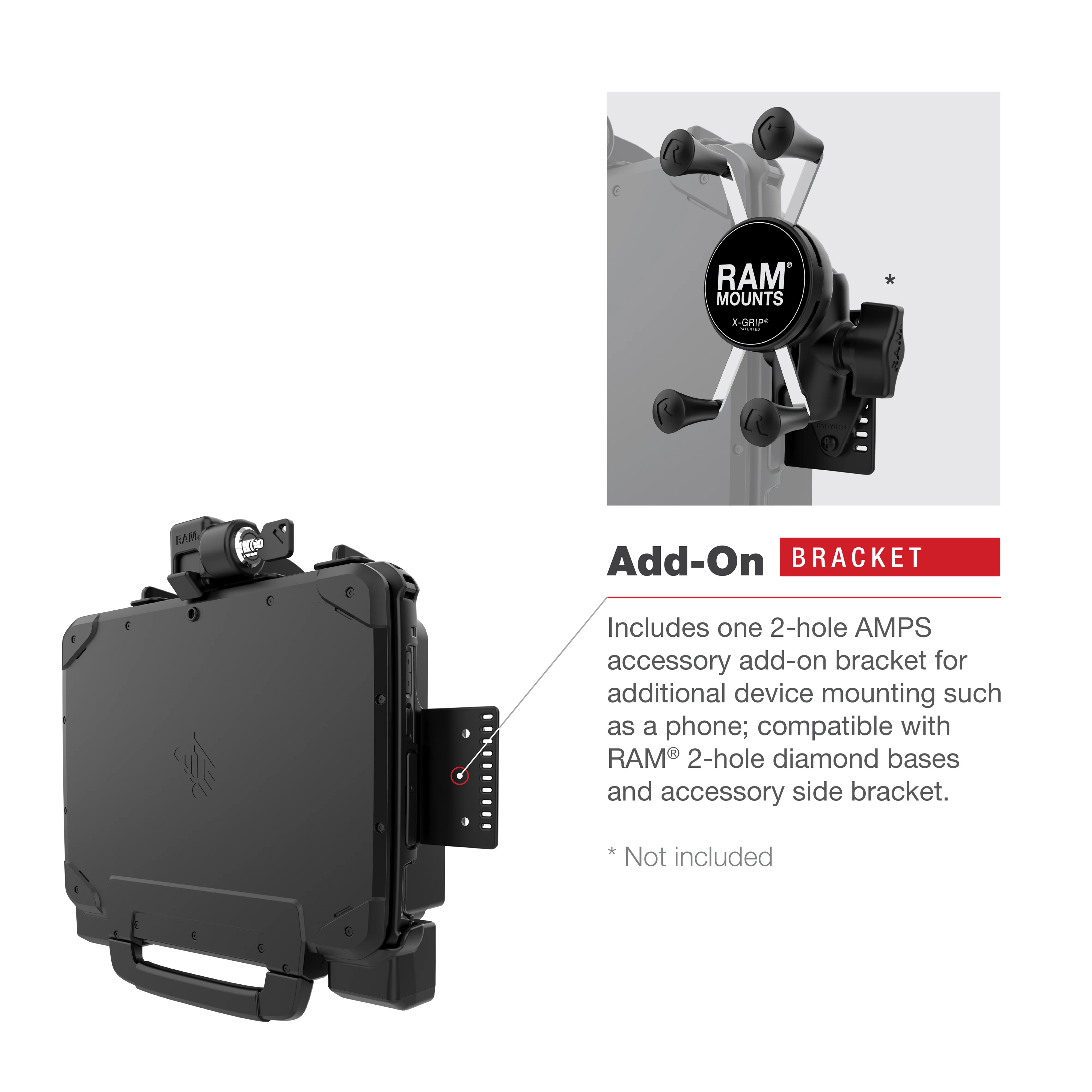 RAM® Locking Form-Fit Holder for Zebra ET8x 2-in-1 Tablet - Image 7