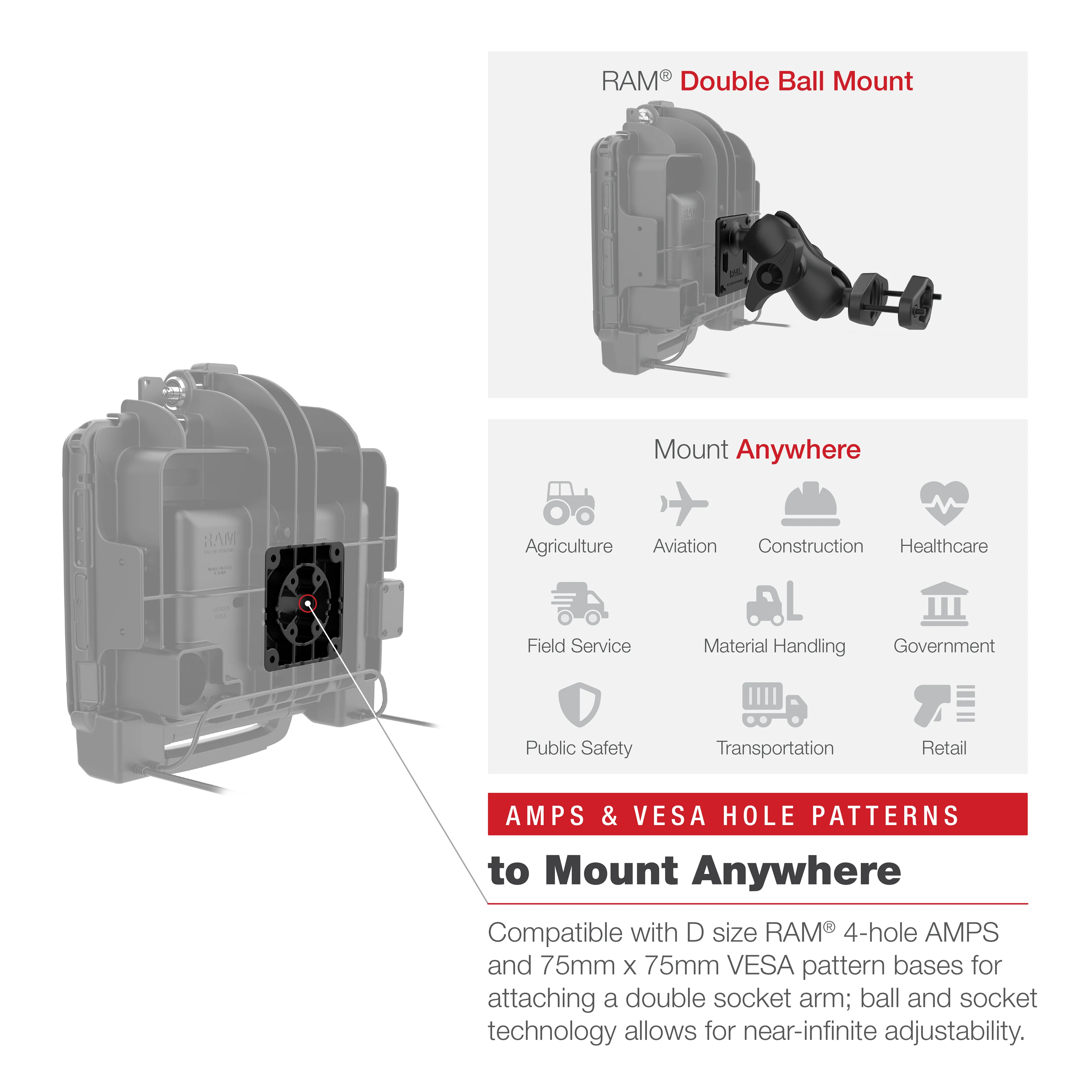 RAM® Power + Data Locking Dock for Zebra ET8x 2-in-1 Tablet - Image 8