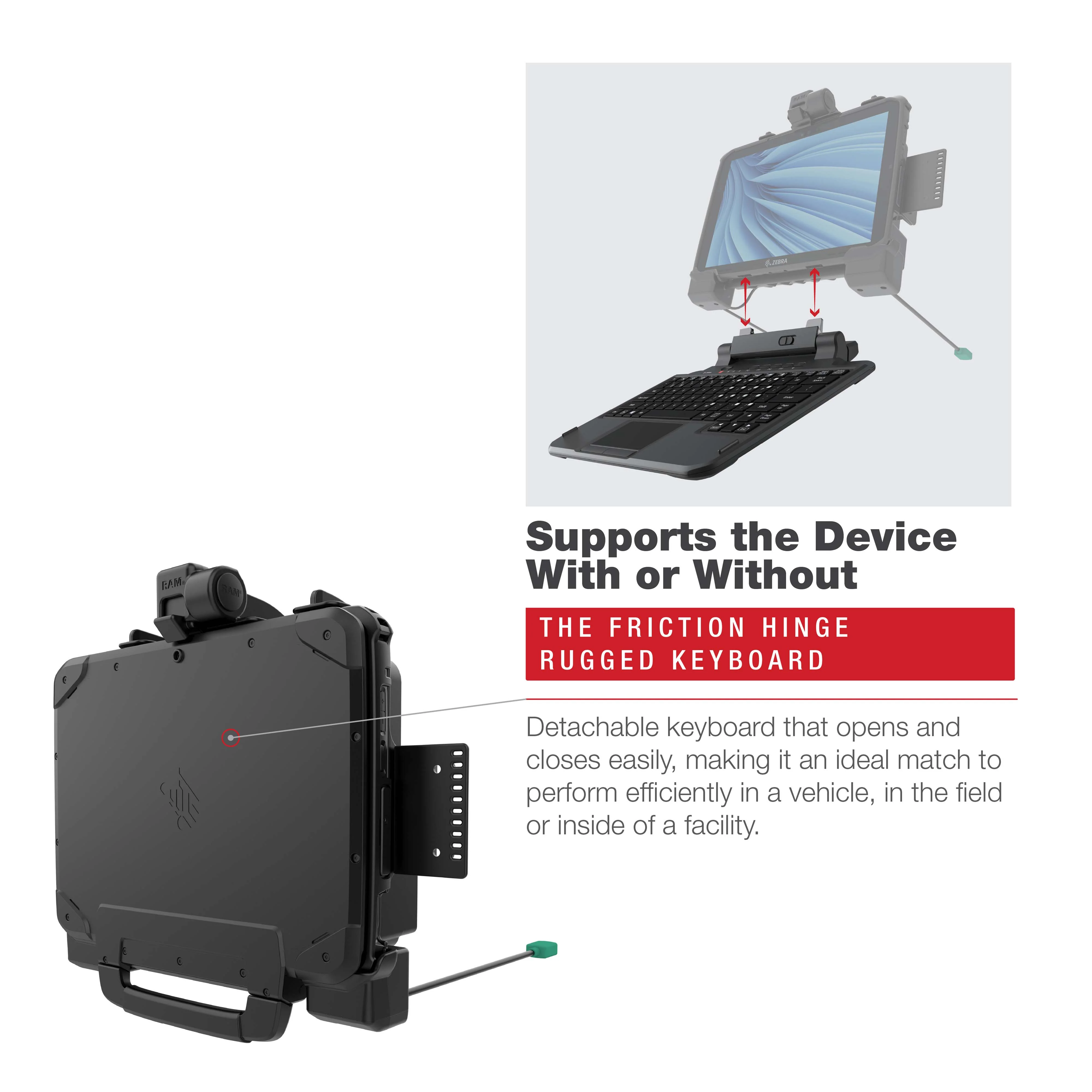 RAM® Power + Data Dock for Zebra ET8x 2-in-1 Tablet - Image 5