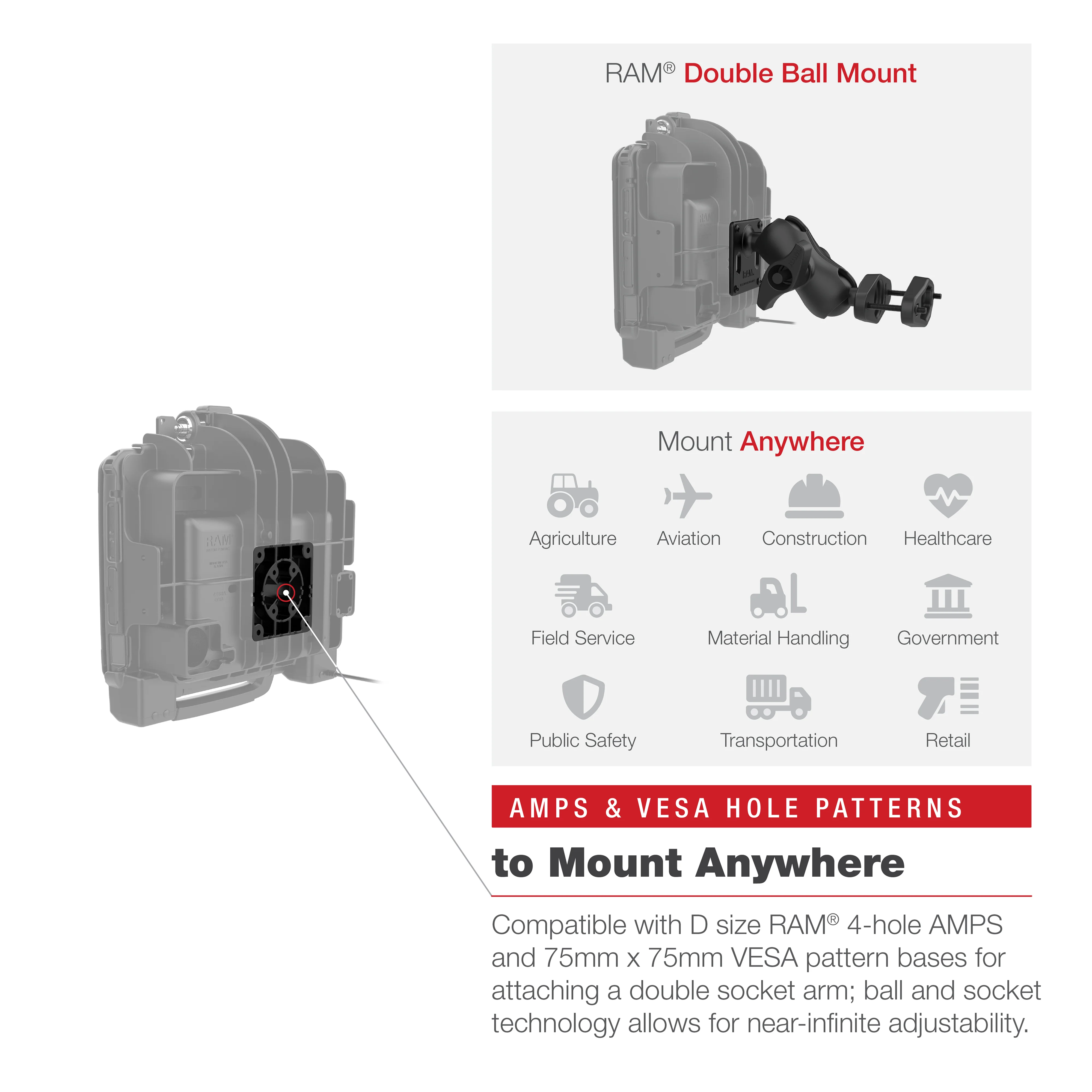 RAM® Powered Locking Dock for Zebra ET8x 2-in-1 Tablet - Image 7