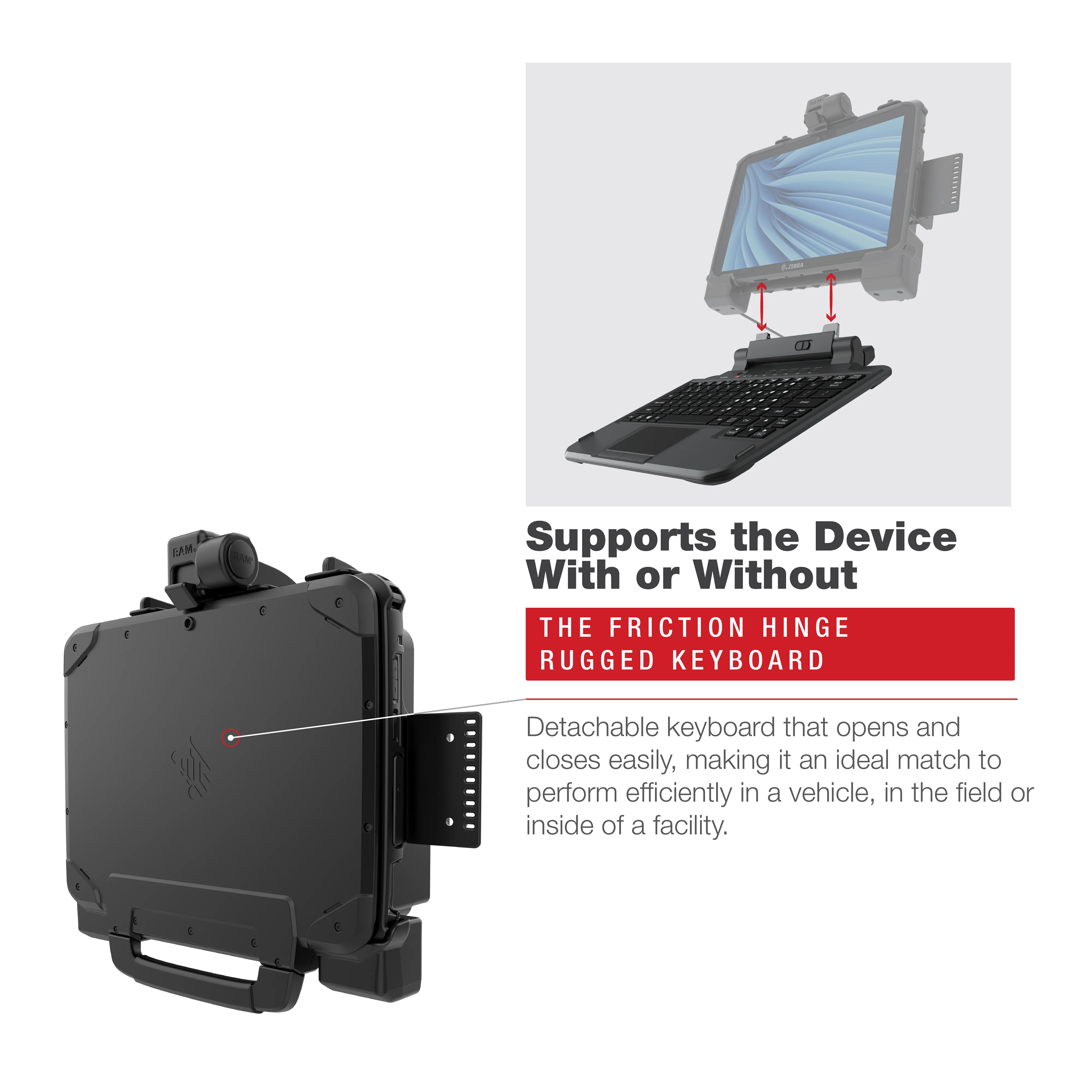 RAM® Powered Dock for Zebra ET8x 2-in-1 Tablet - Image 5