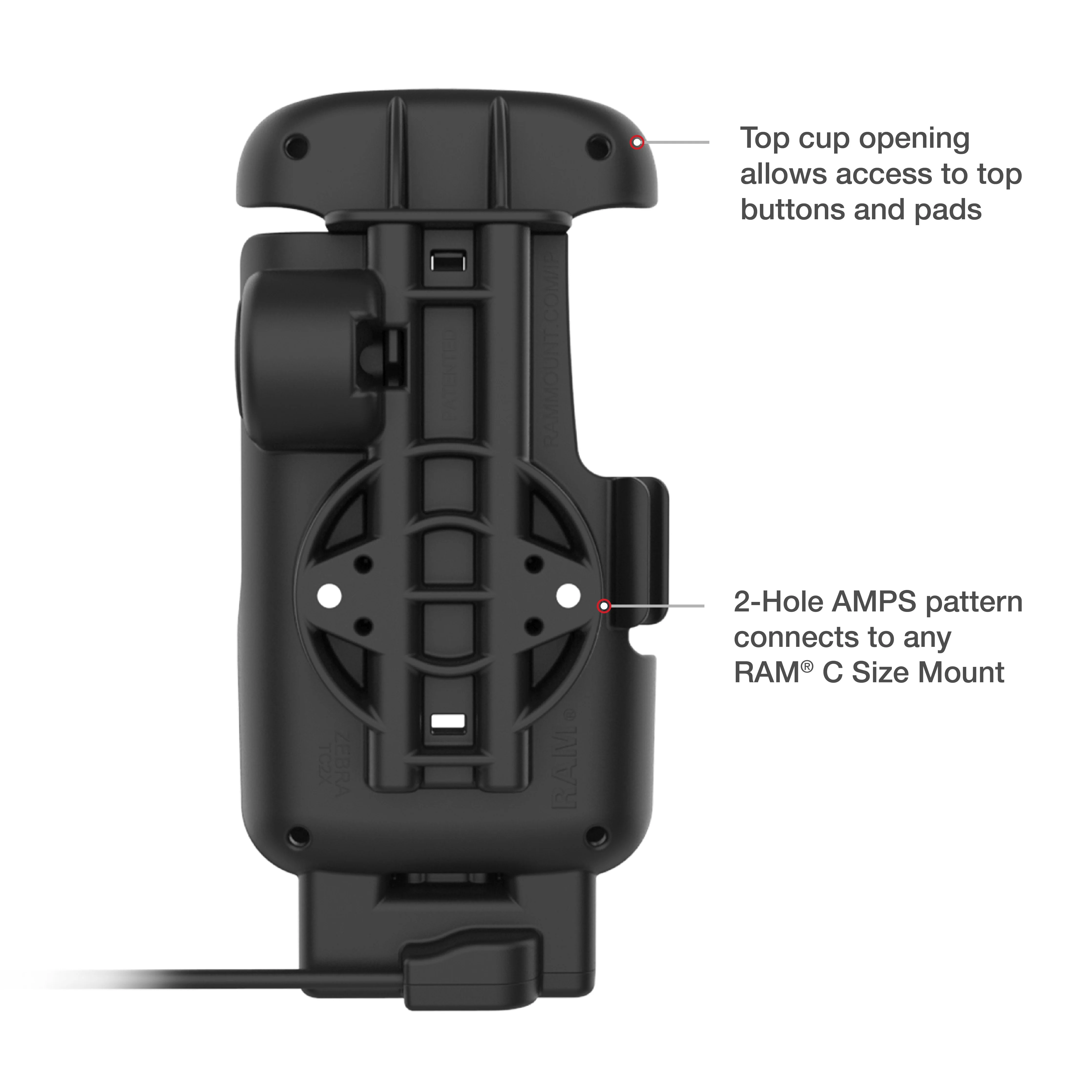 RAM® Form-Fit USB-C Dock for Zebra TC22 & TC27 with Boot - Image 5