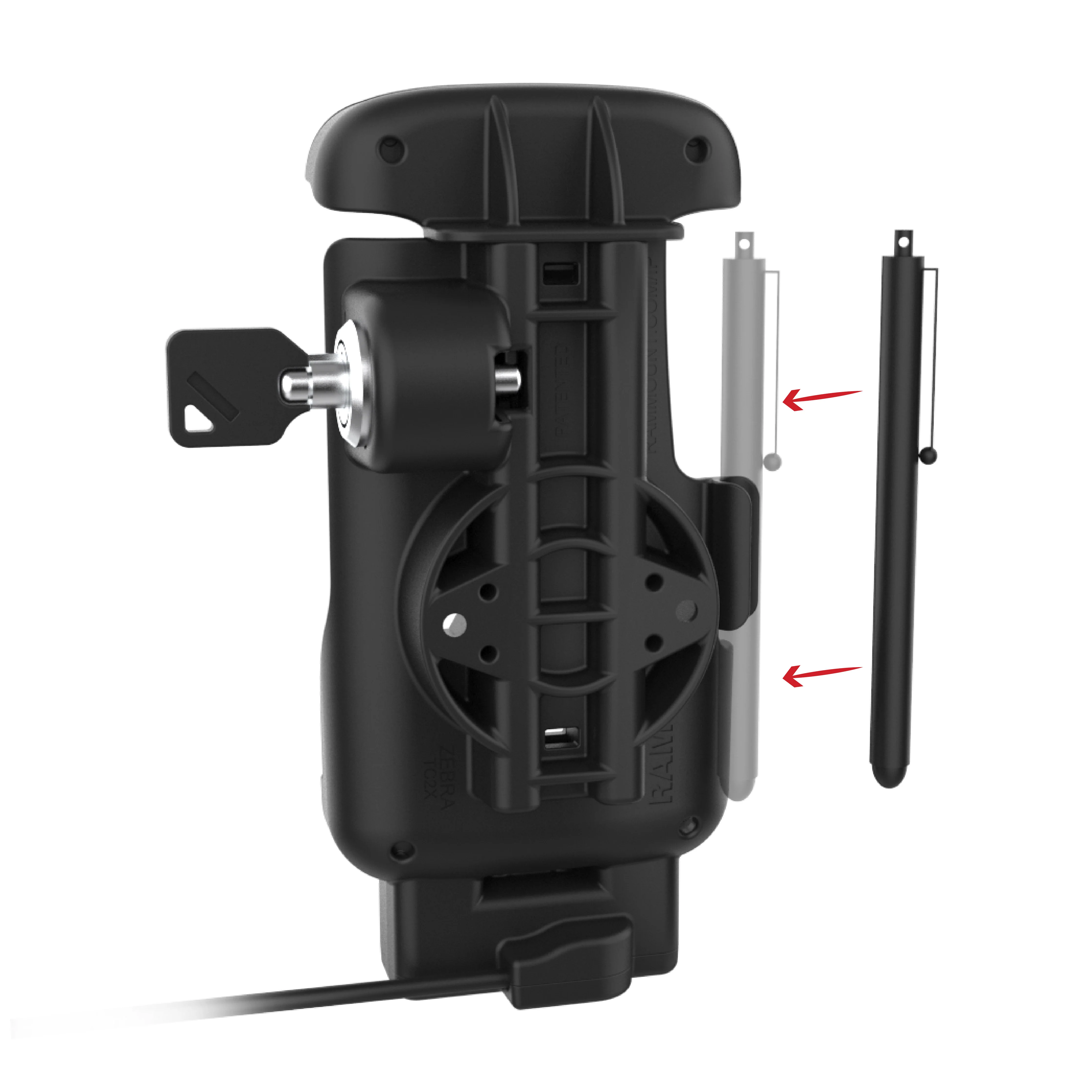 RAM® Locking Form-Fit USB-C Dock for Zebra TC22 & TC27 without Boot - Image 3