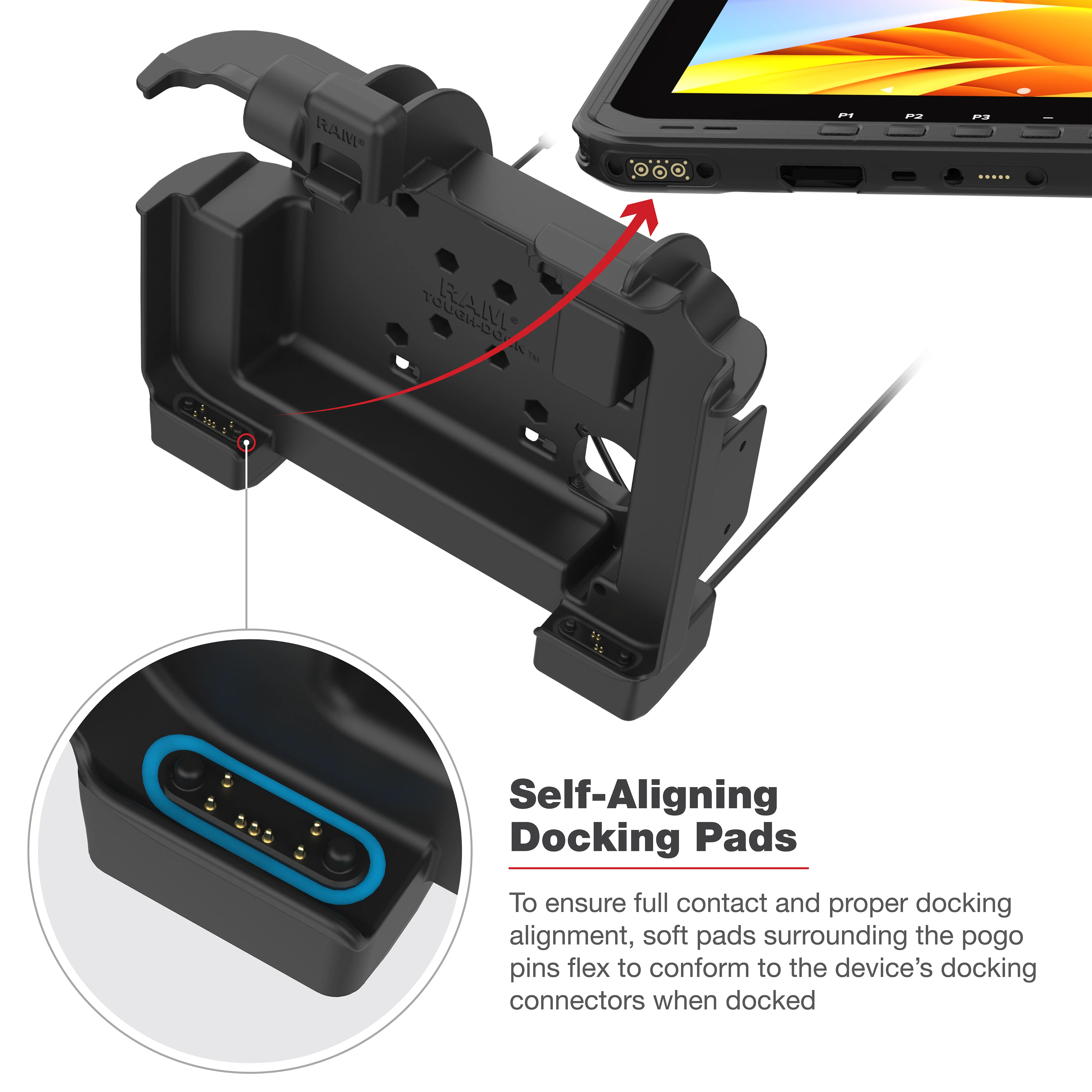 RAM® Power + Data Dock for Zebra ET6x - Heated Pins - Image 5