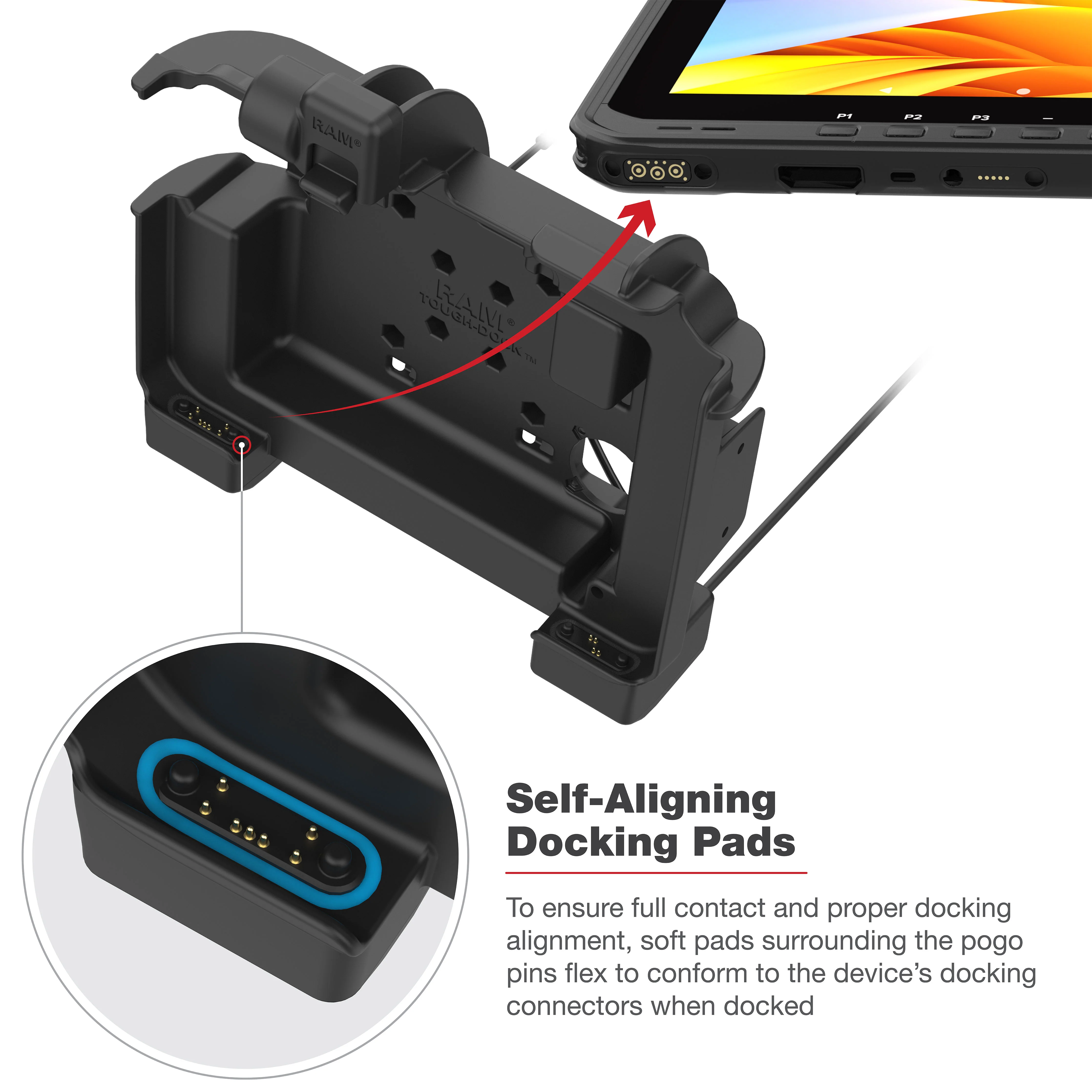 RAM® Power + Data Locking Dock for Zebra ET6x - Image 5