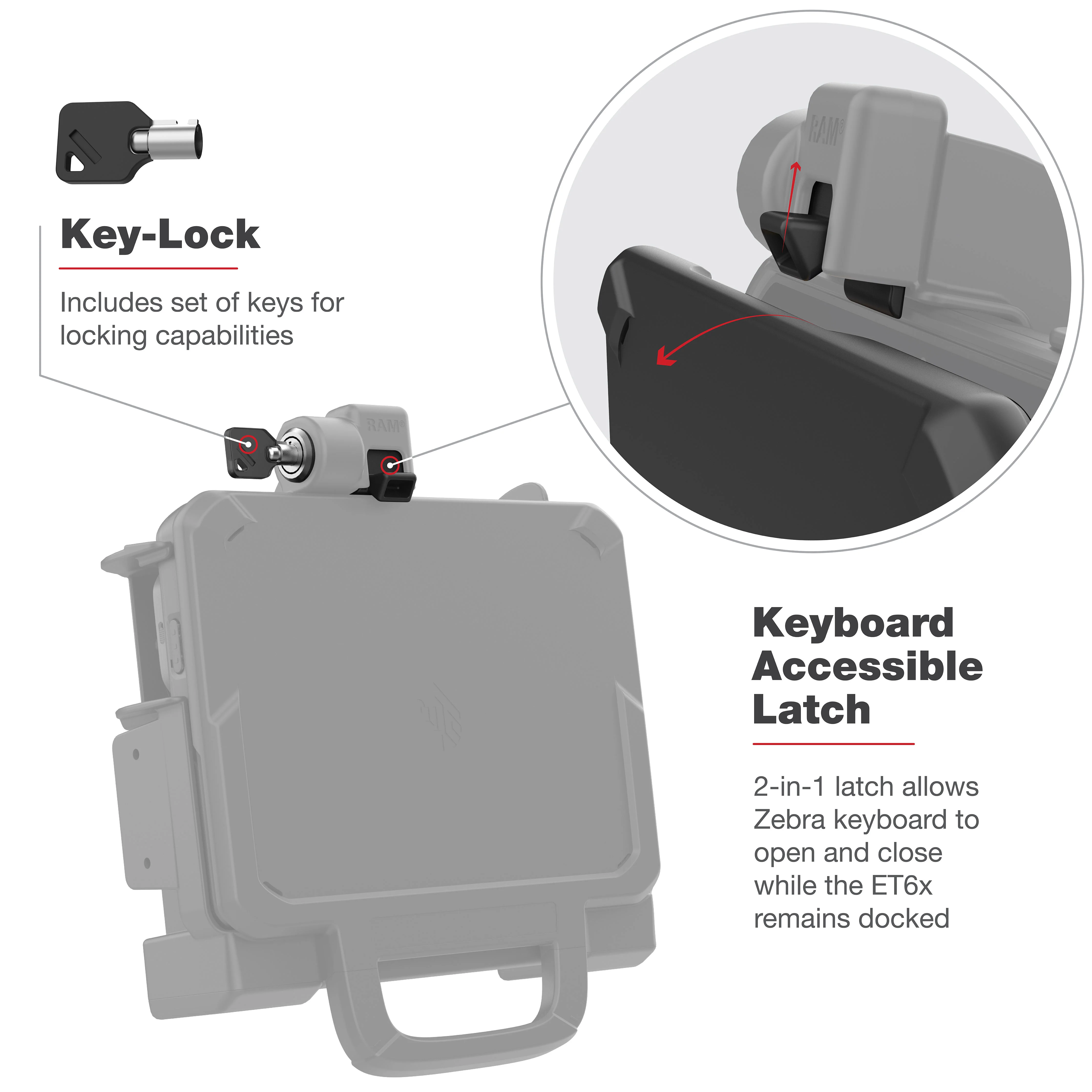 RAM® Power + Data Locking Dock for Zebra ET6x - Image 6