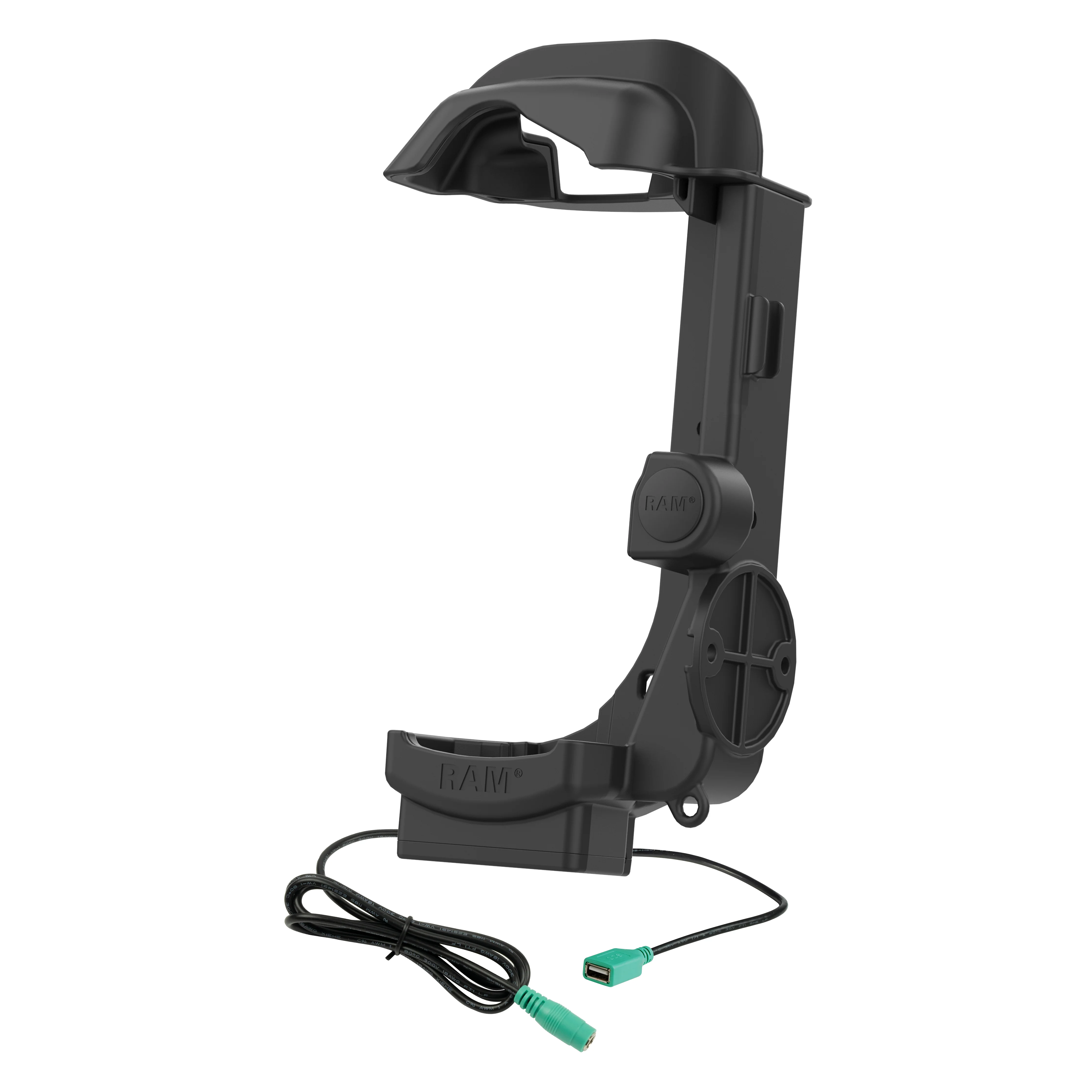 RAM® Powered Dock + Single USB-A for Zebra MC9400 & MC9300 - Heated Pins - Image 2