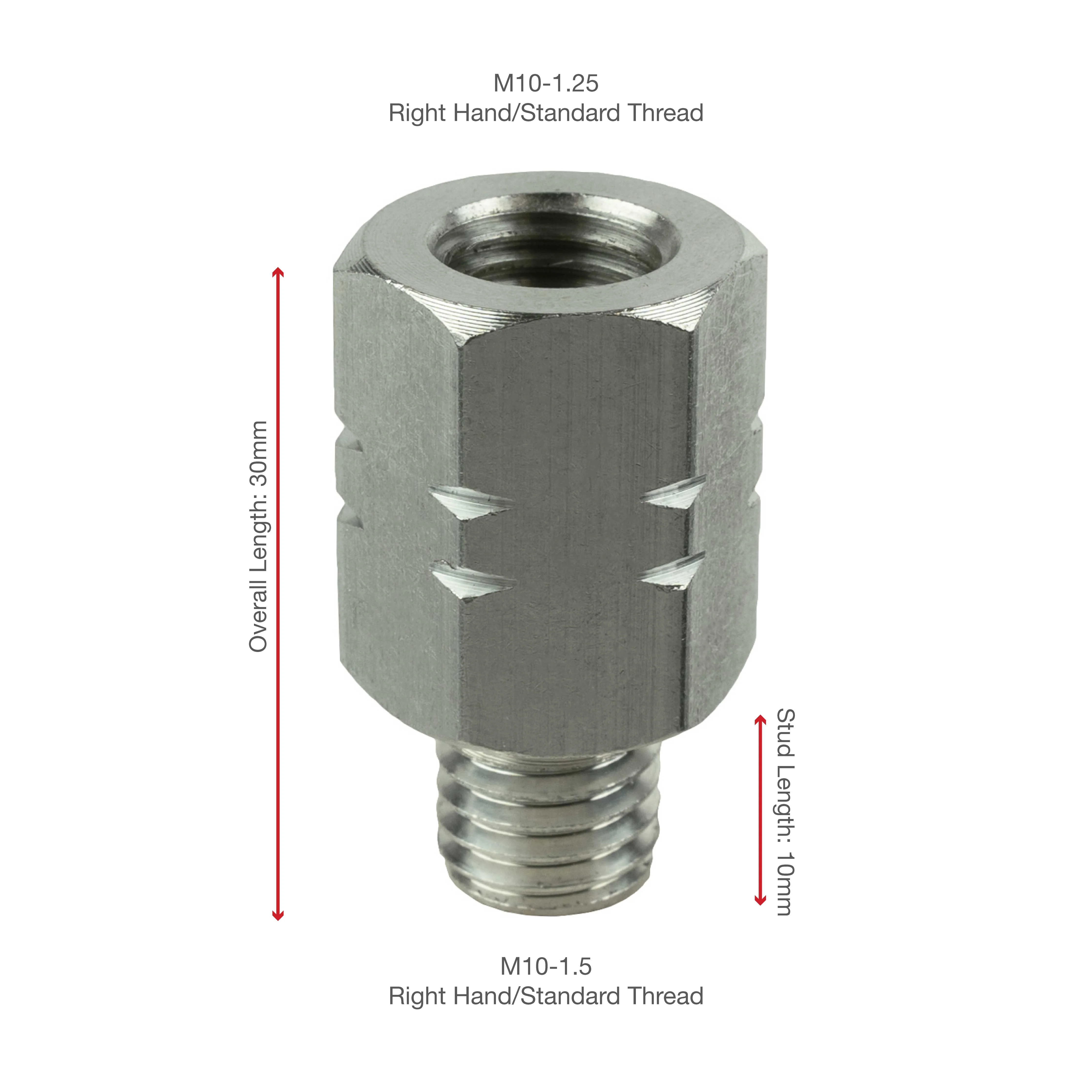 RAM® Female M10-1.25 to Male M10-1.5 Thread Adapter - 20mm Long - Image 2