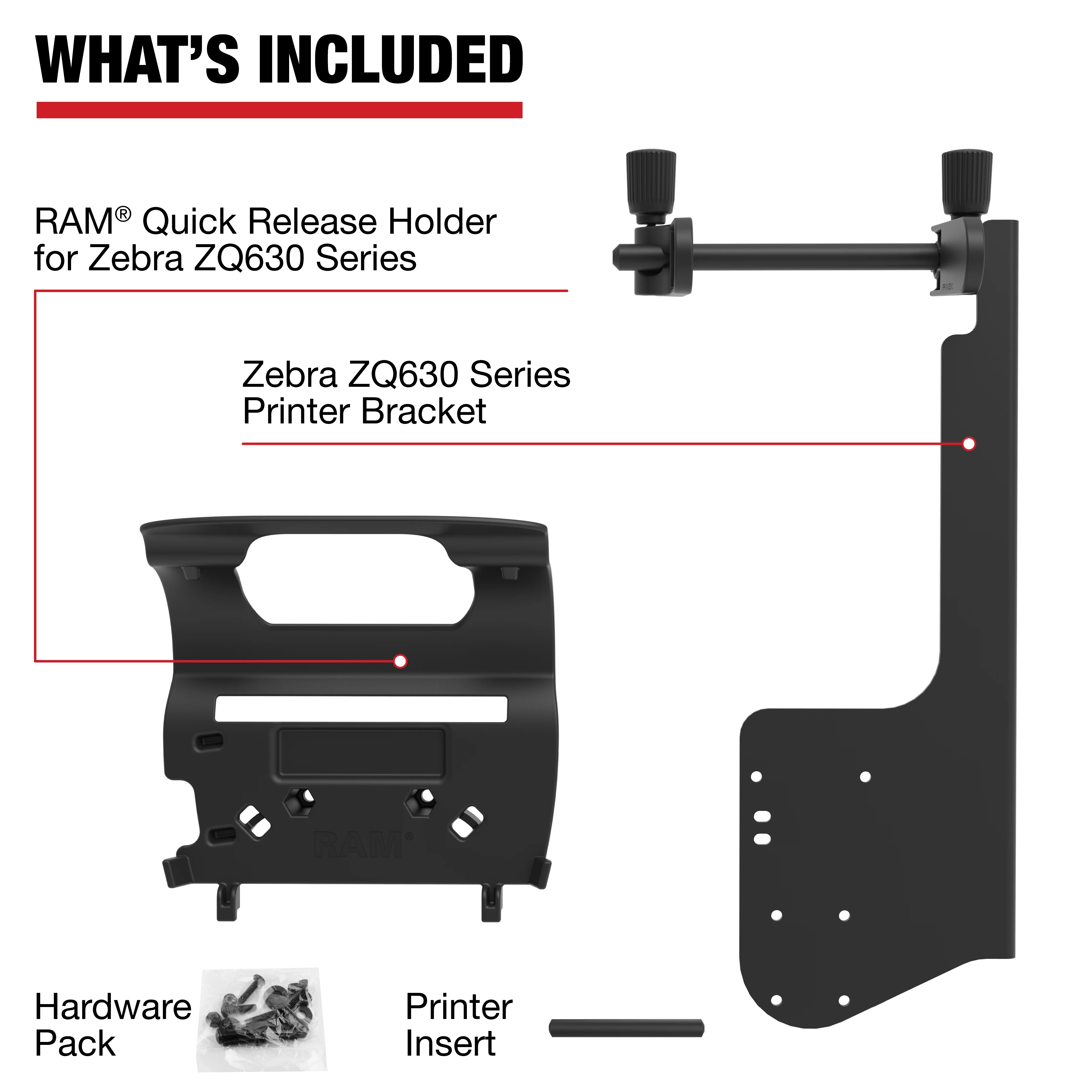 RAM® Printer Mount with Paper Feed for Zebra ZQ630 Series - Image 3