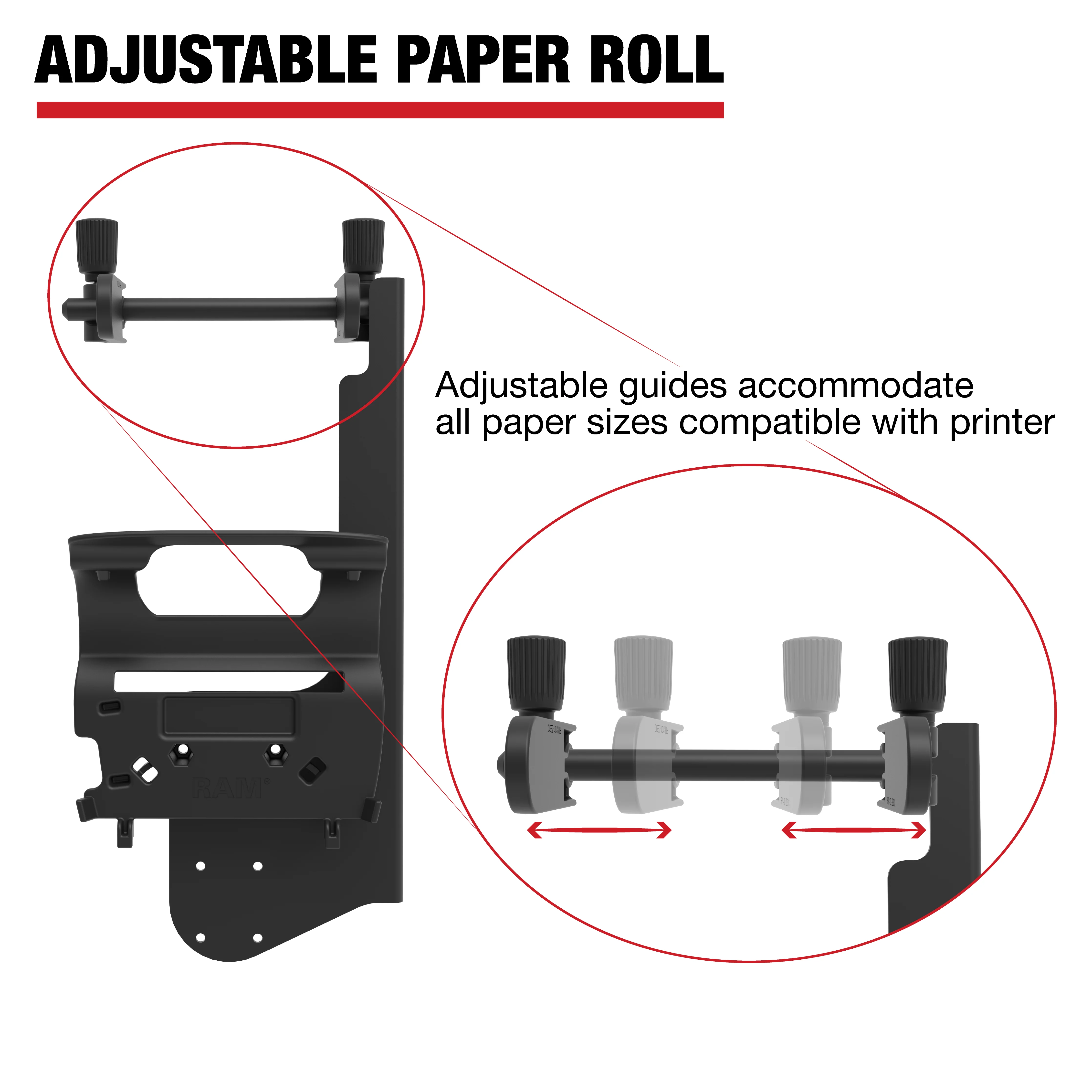 RAM® Printer Mount with Paper Feed for Zebra ZQ630 Series - Image 4