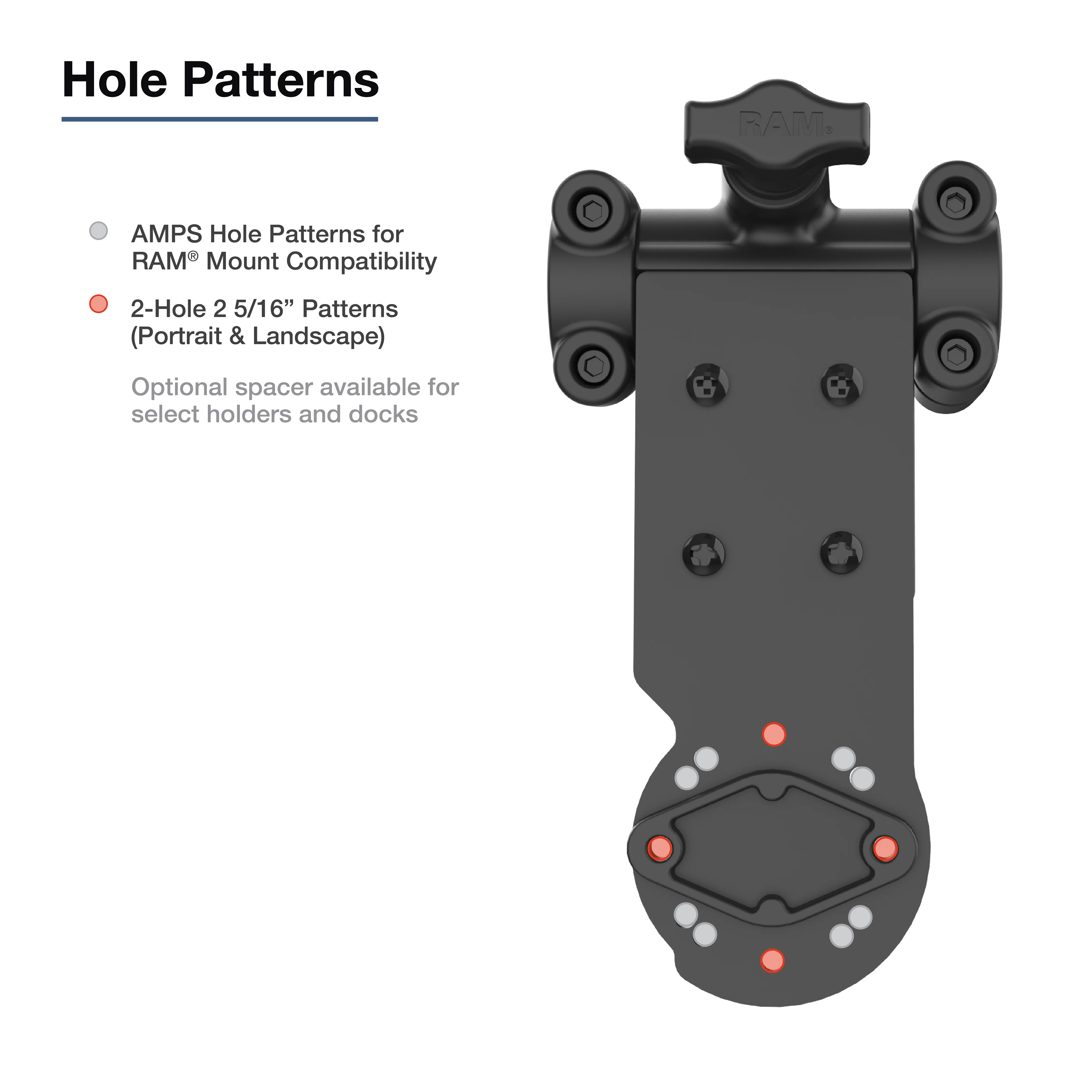 RAM® Friction Hinge Mount with AMPS Bracket for Tough-Bar™ - Image 5