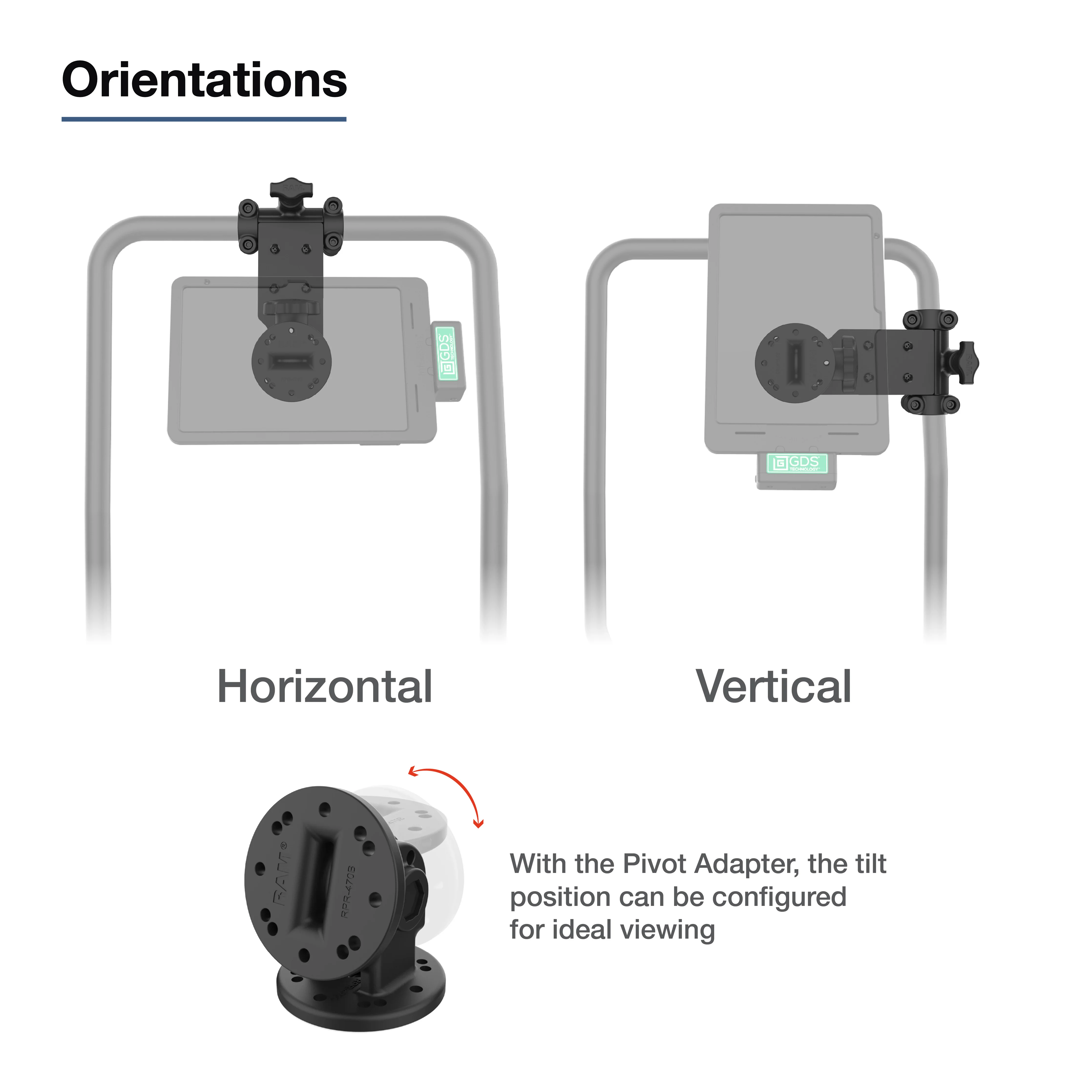 RAM® Friction Hinge Mount for Tough-Bar™ with Pivot Feature - Image 3