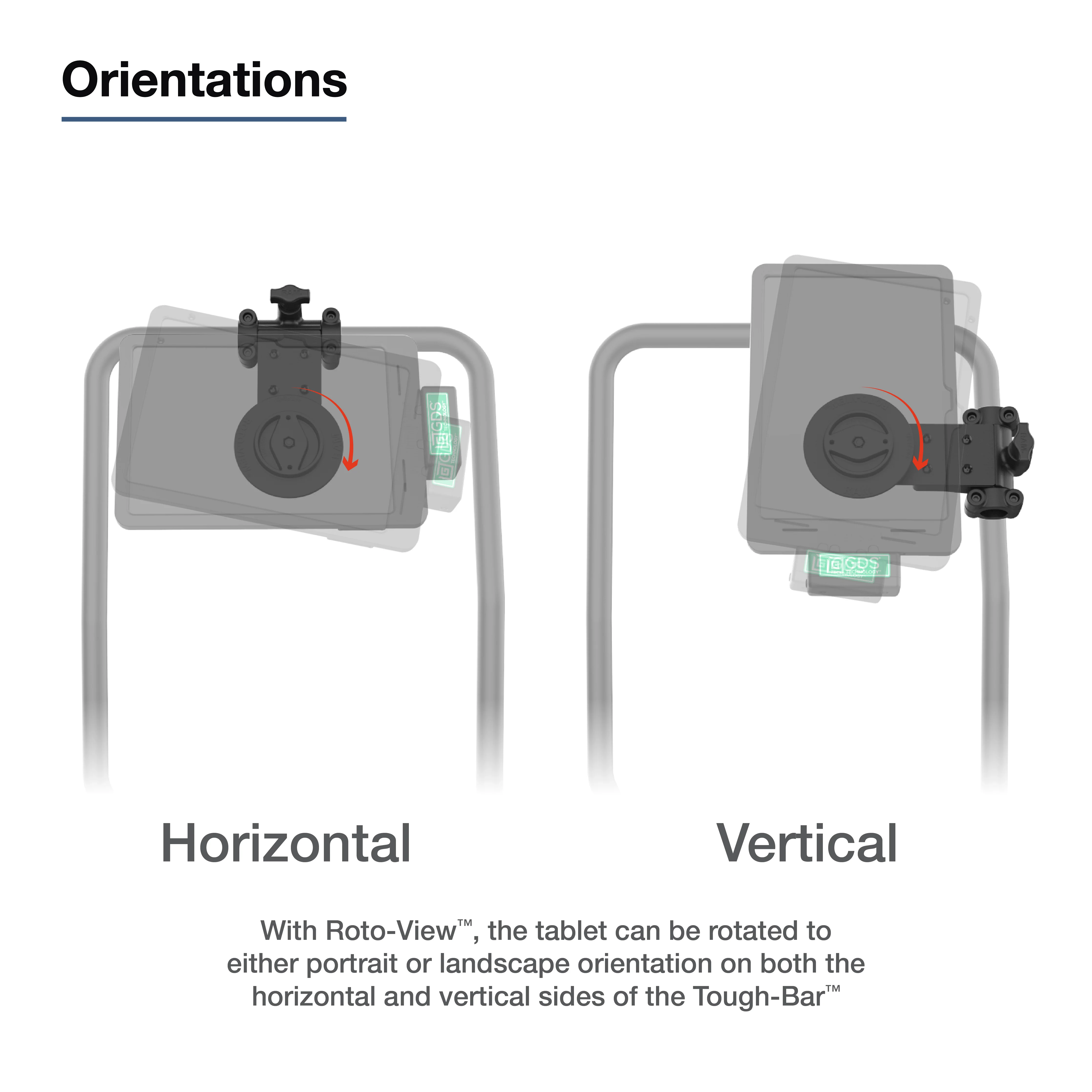 RAM® Friction Hinge Mount for Tough-Bar™ with Roto-View™ - Image 3