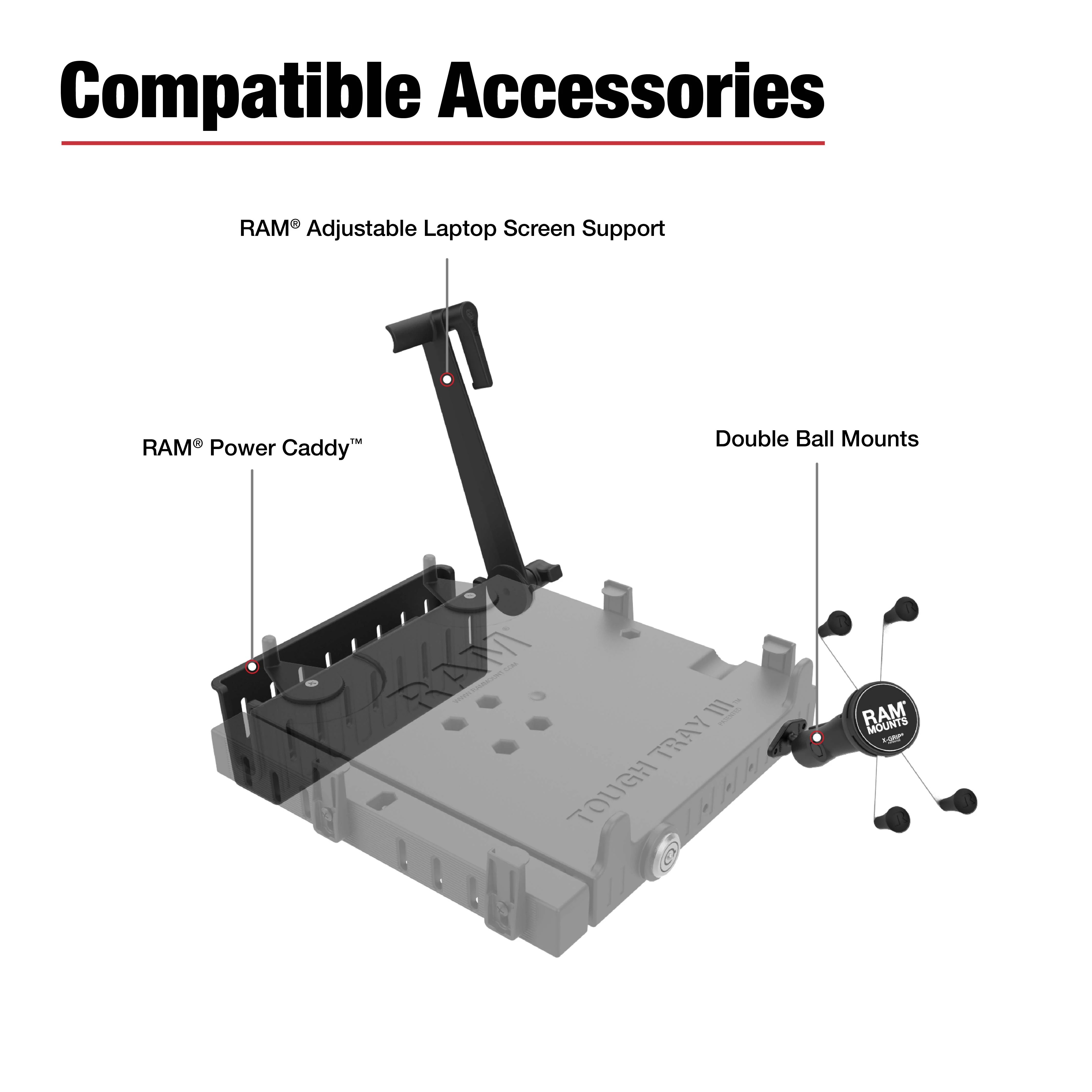 RAM® No-Drill™ Laptop Mount for '22-26 Toyota Tundra + More - Image 5