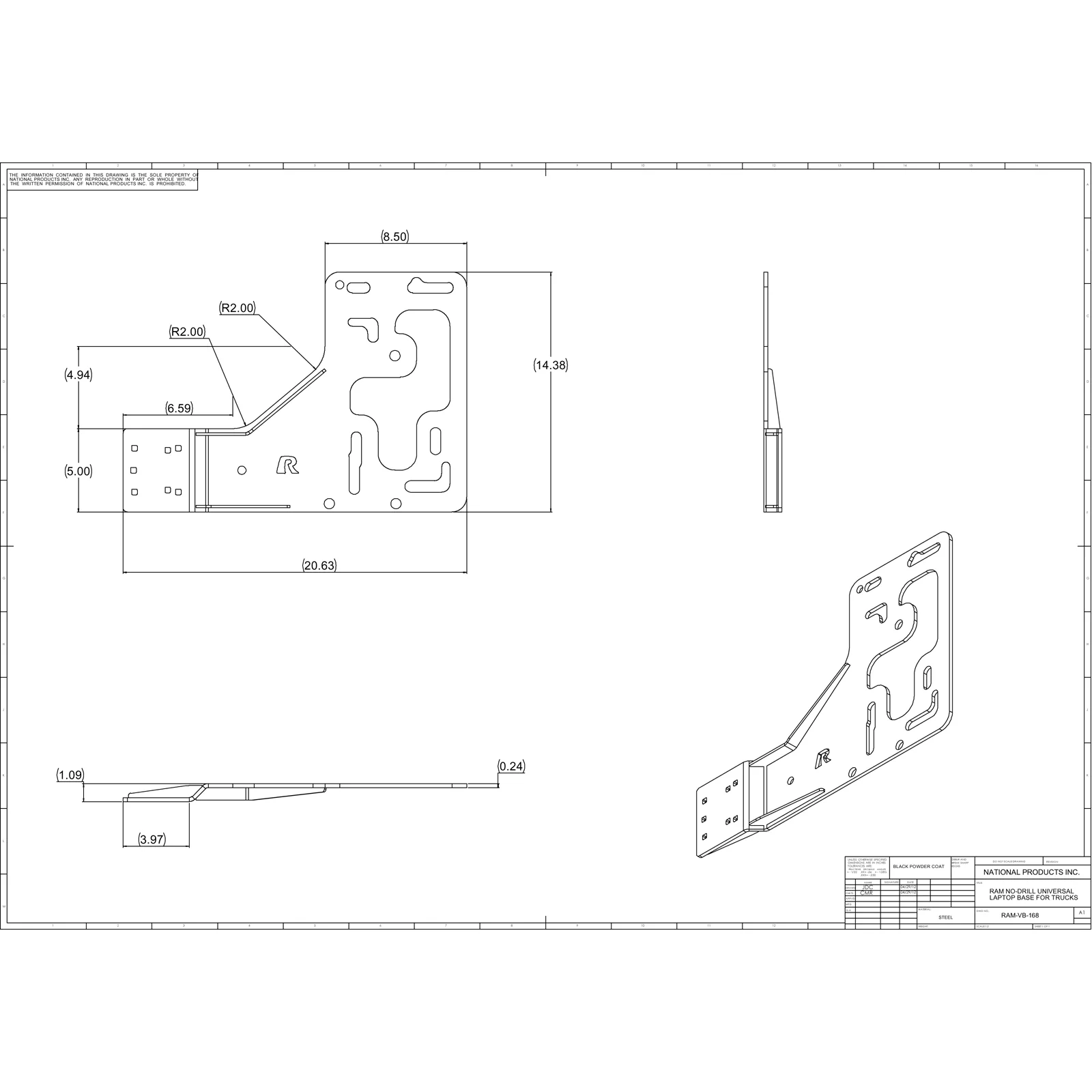 RAM® No-Drill™ Universal Vehicle Base for Heavy Duty Trucks - Image 2