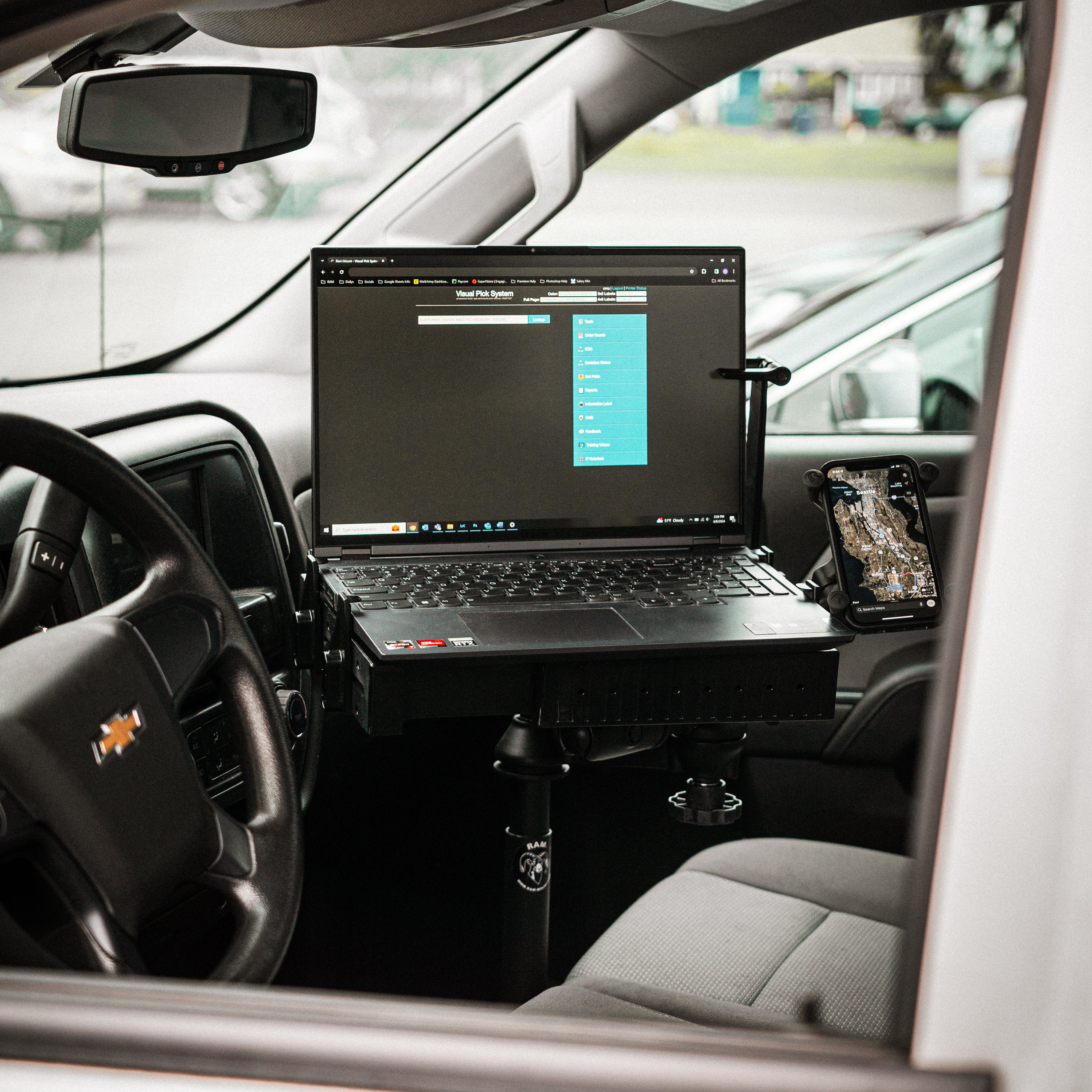 RAM® Laptop Mount for '19-26 Chevy Silverado, Tahoe & More (Legacy) - Image 4