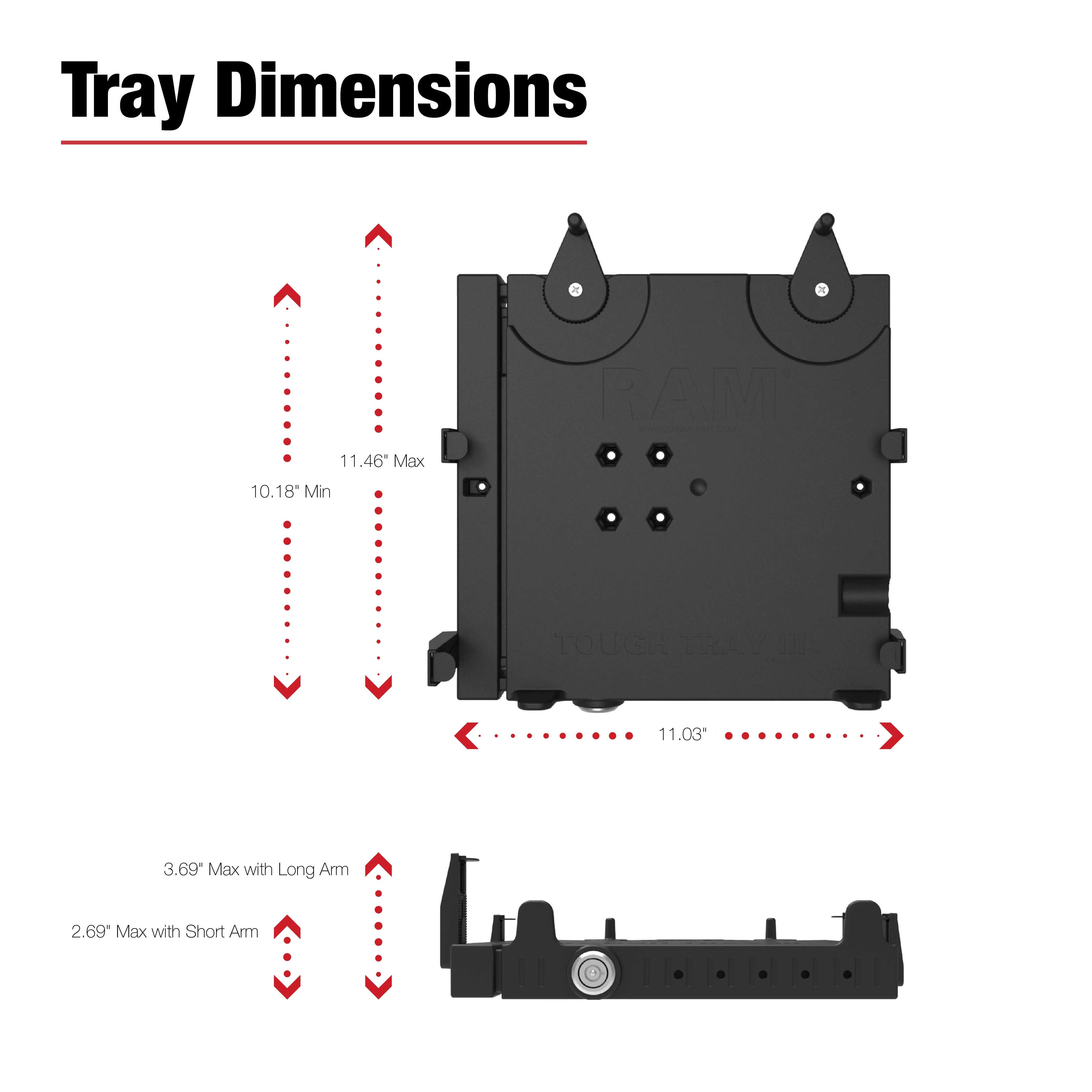 RAM® No-Drill™ Laptop Mount for '19-26 Chevy Silverado, Tahoe & More - Image 4