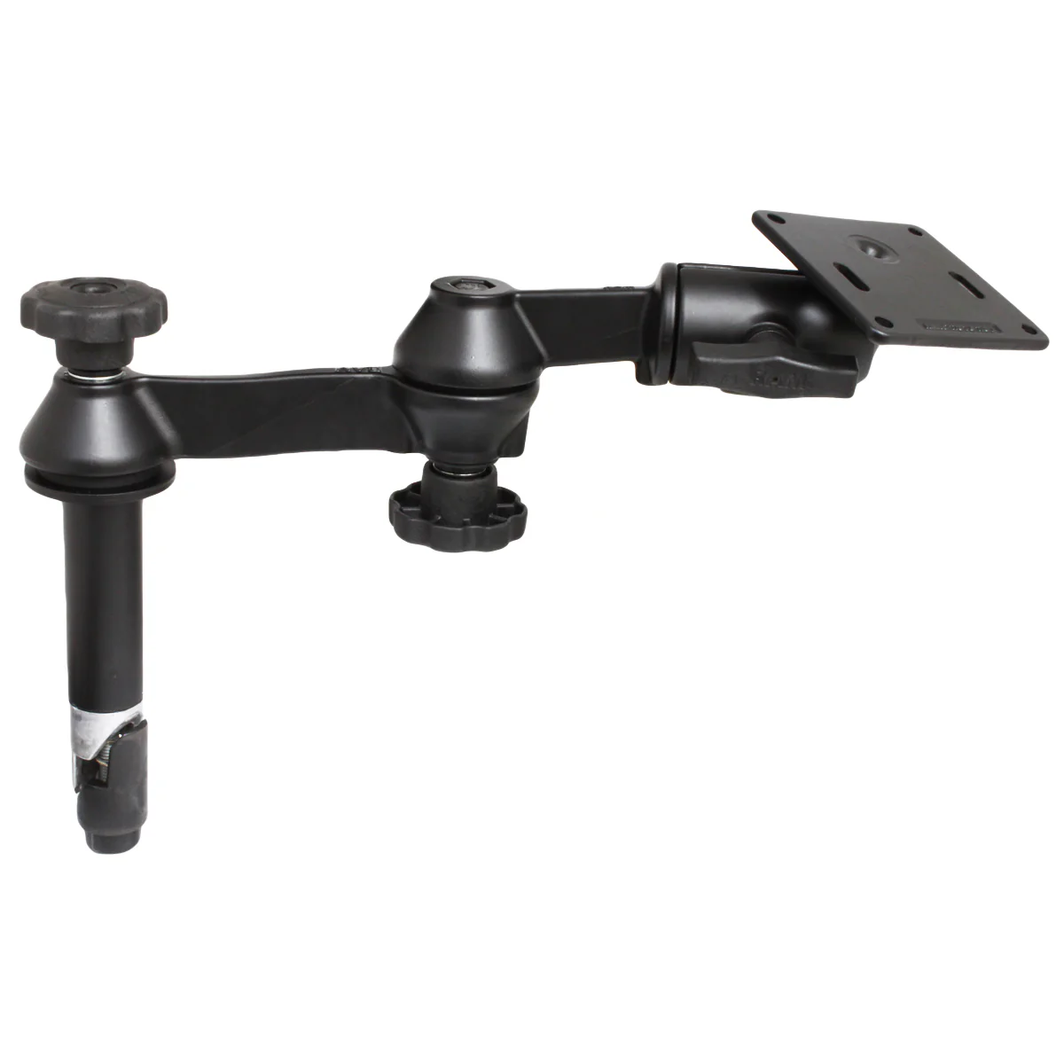 RAM® 4" Upper Pole with Double Swing Arms & 75x75mm VESA Plate