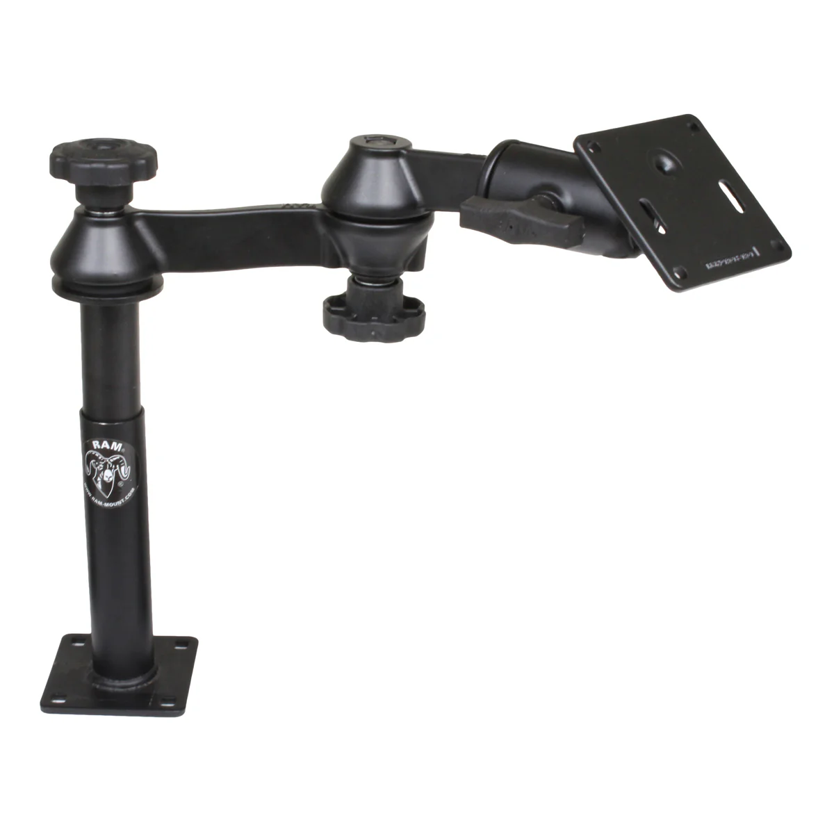 RAM® Tele-Pole™ with 4" & 7" Poles, Swing Arms & 75x75mm VESA Plate