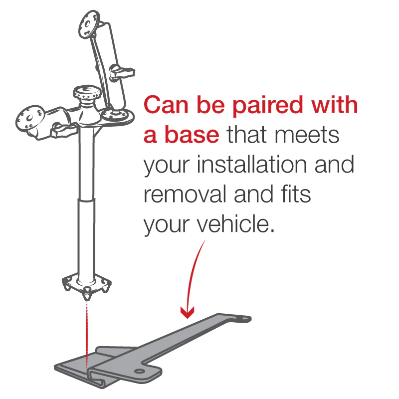 RAM® Tele-Pole™ with 8” & 9” Poles and Double Ball Mount - Image 3