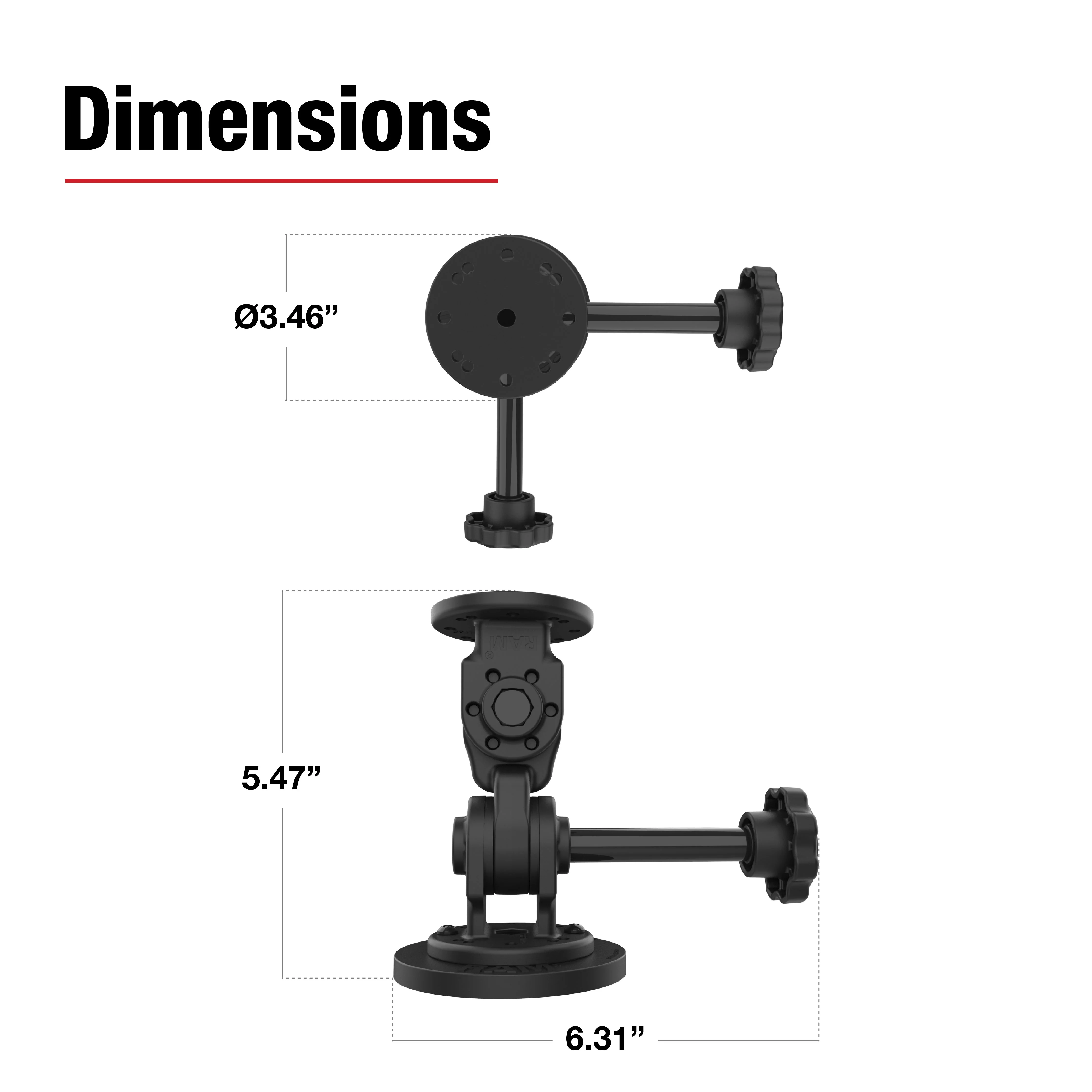 RAM® Dual 90-Degree Pivot Magnetic Mount with Knob - Image 3